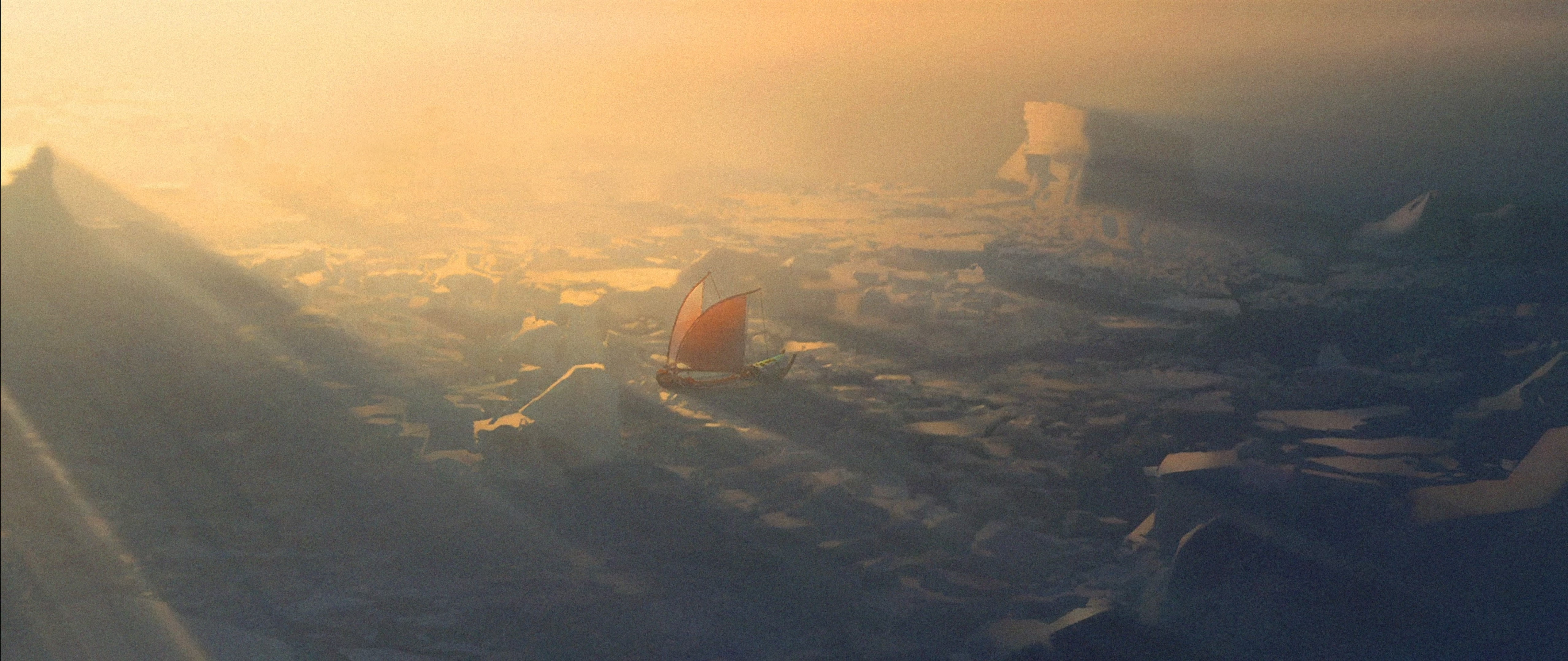 sunlight, Animated Movies, aerial view, airplane, people, high angle view, environment, Concept Art, cityscape, fog, nature, 4K, built structure, building, HD Wallpaper