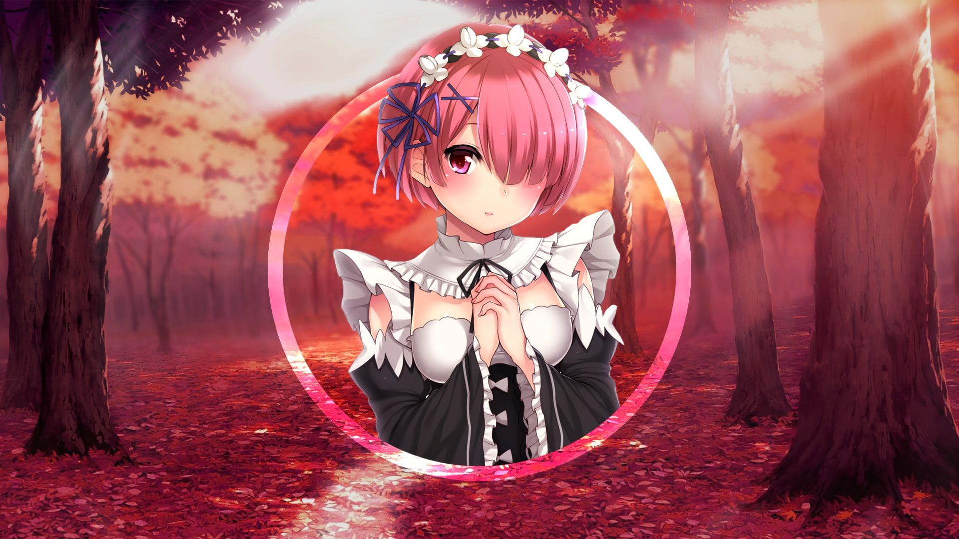 Anime girl, 1080P, Anime, Re:Zero - Starting Life in Another World, Life in a different world from zero, Ram (Re: Zero), RAM, re:zero kara hajime chip, HD Wallpaper