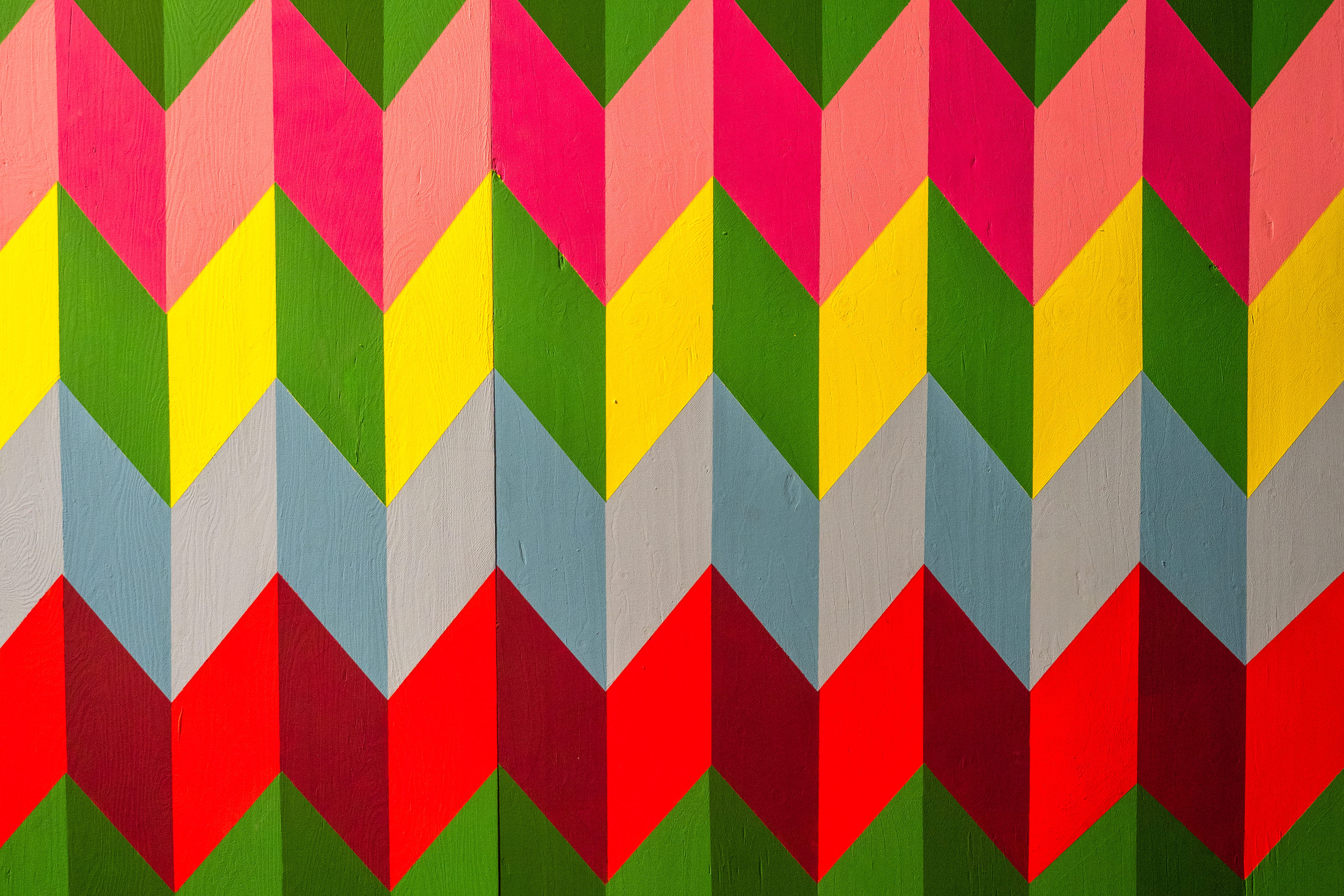 parallel, pattern, backgrounds, chevron, pink color, side by side, vibrant color, repetition, illustration, wall - building feature, yellow, in a row, multi colored, HD Wallpaper