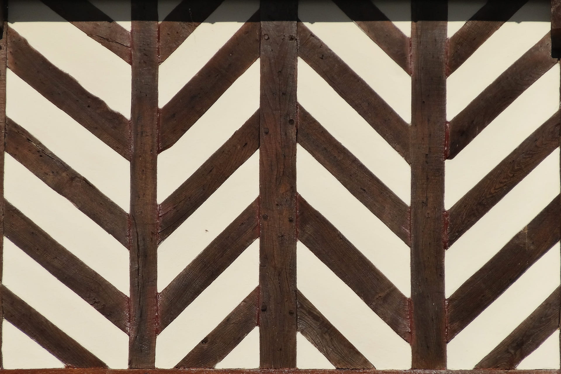 daub, facade, house facade, norman, textured, no people, pattern, metal, repetition, wood - material, france, old houses, protection, abstract, village, HD Wallpaper