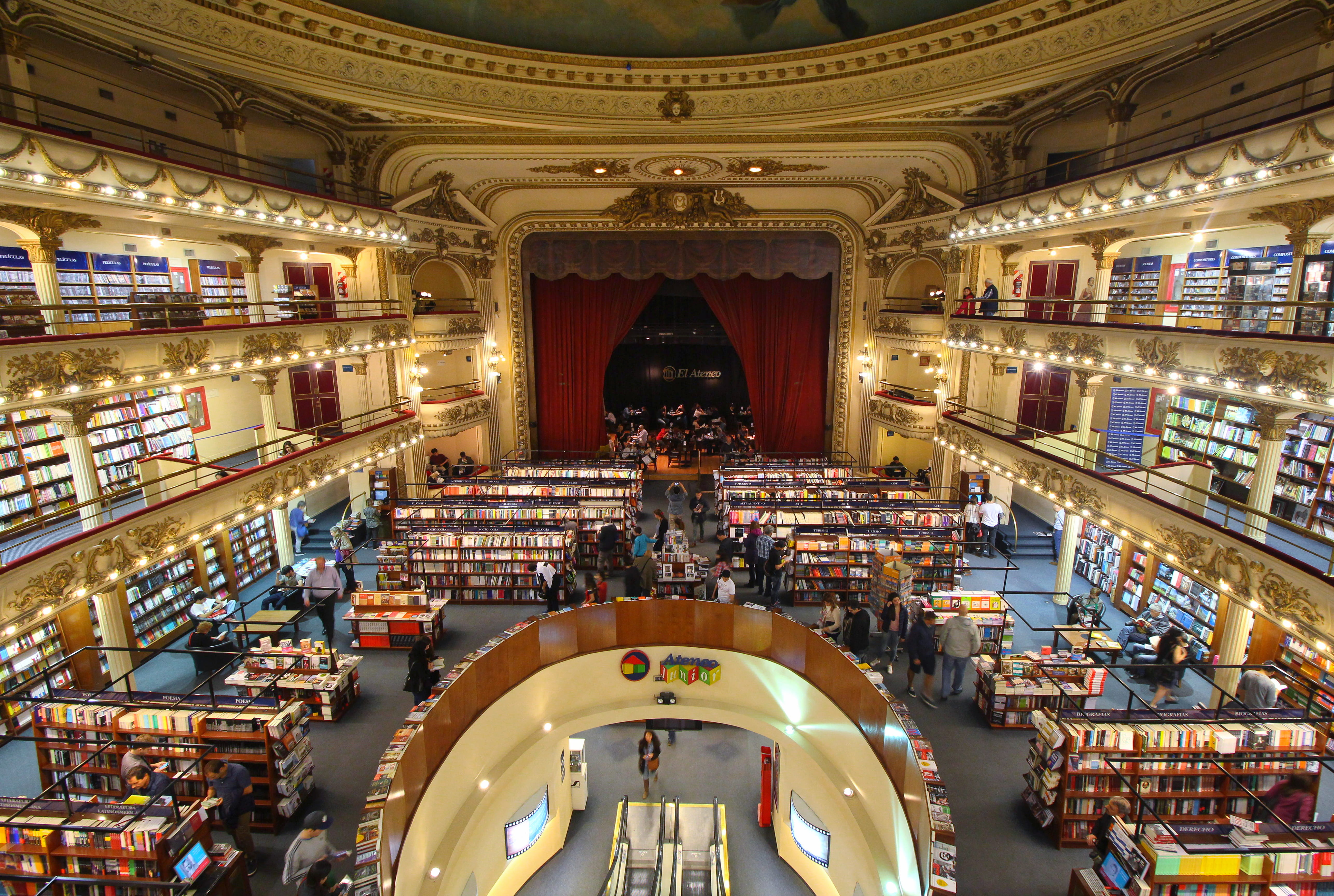 argentina, arch, opera, shelf, 5K, no people, coffee, lighting equipment, ornate, buenos aires, publication, ateneo grand splend, ateneo, indoors, theater, HD Wallpaper