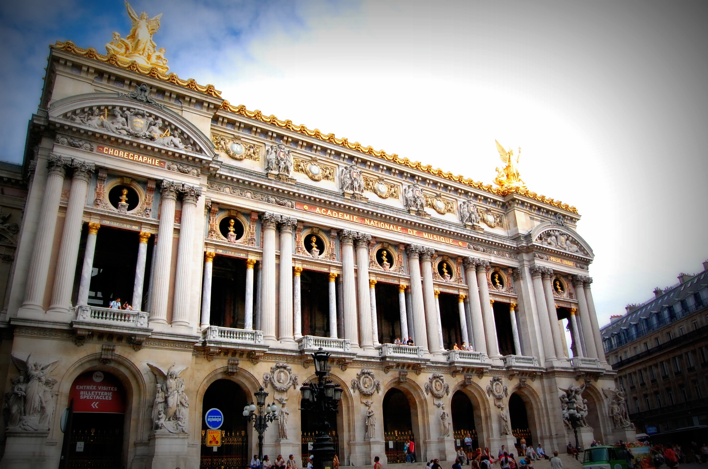 facade, nature, paris, architecture, travel destinations, white, building exterior, structure, ornate, low angle view, music, city, france, concrete, travel, HD Wallpaper