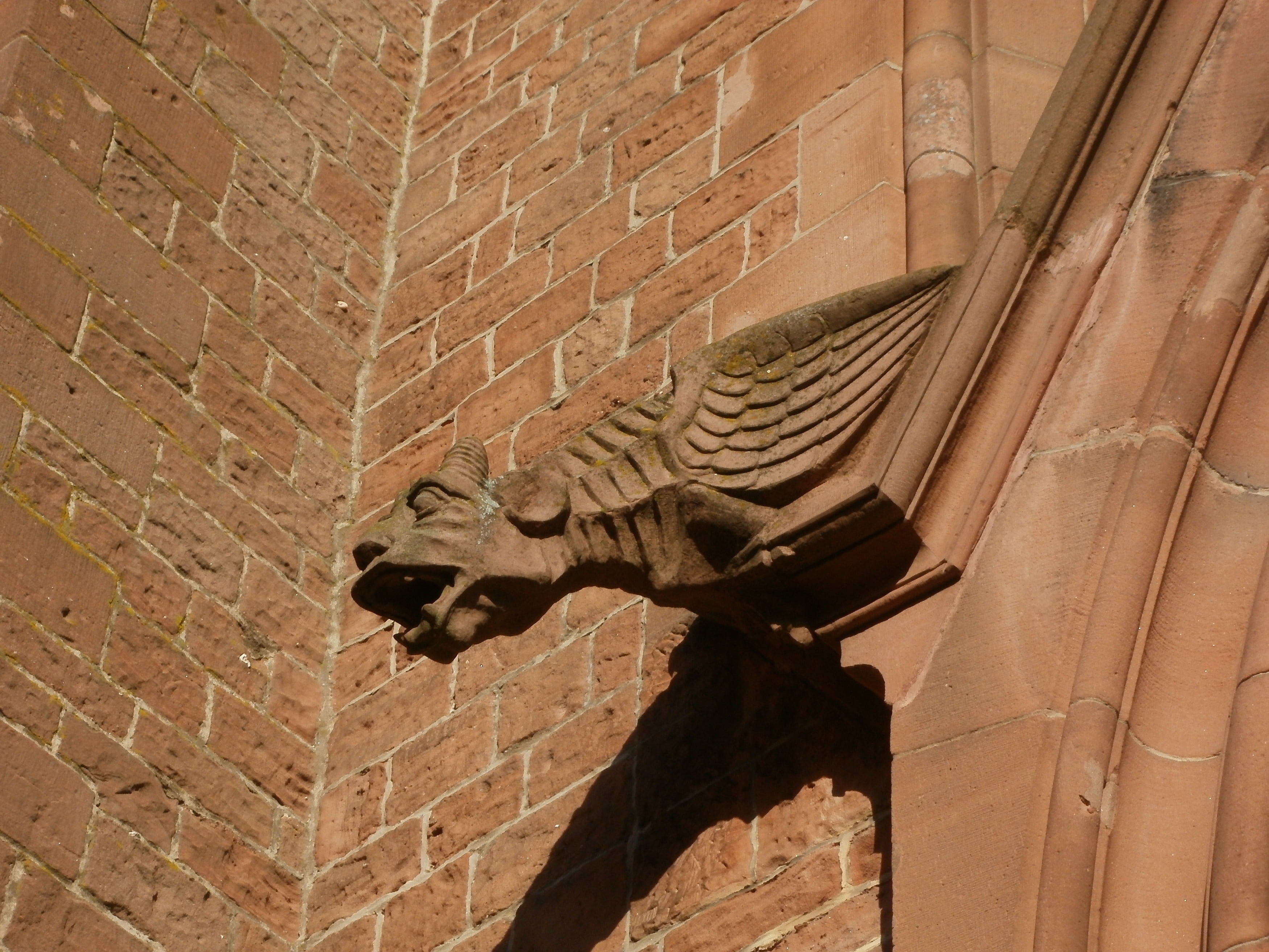 statue, belief, no people, creature, gargoyle, the past, fantasy, sculpture, rheinsheim, craft, building, outdoors, st vitus, built structure, decoration, HD Wallpaper