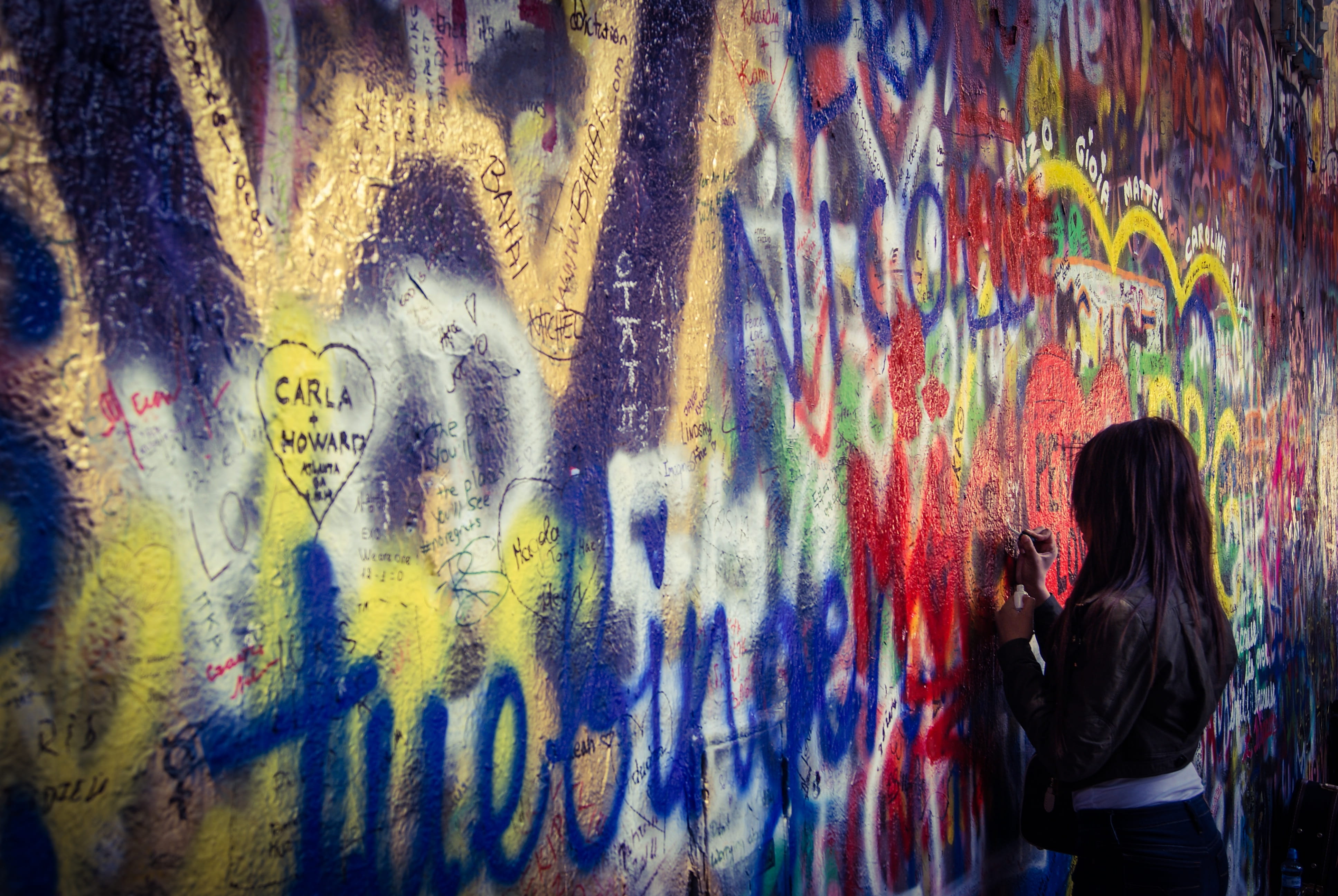 leisure activity, love, multi colored, art and craft, wall - building feature, communication, mural, built structure, john lennon, architecture, art, wall, HD Wallpaper