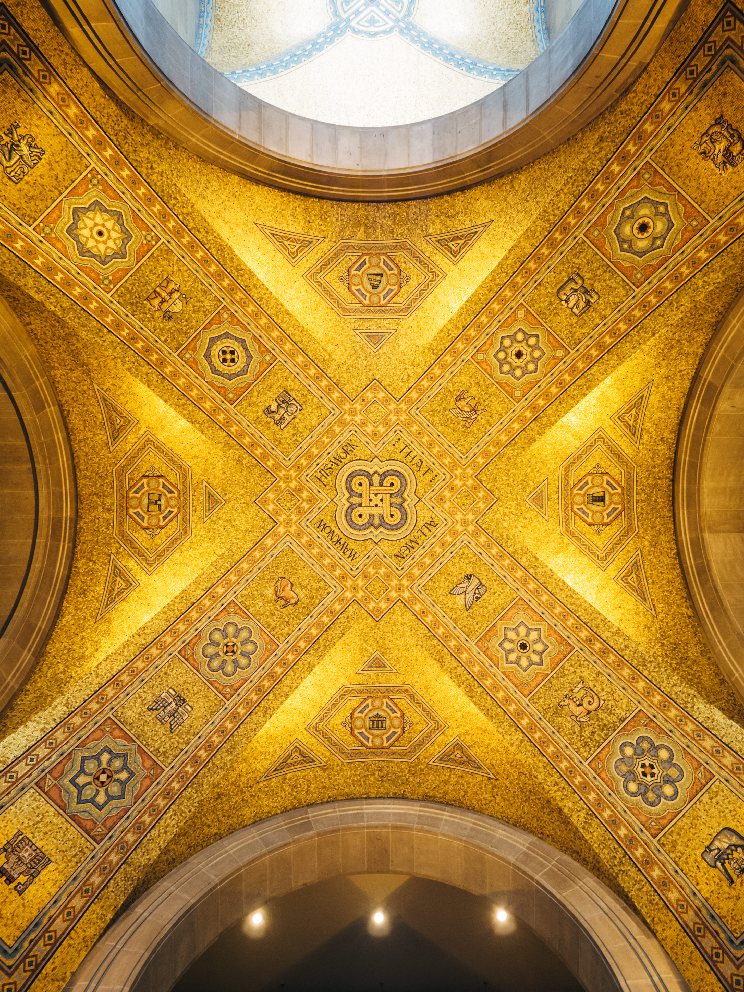 travel destinations, low angle view, up, mural, illuminated, art and craft, pattern, architecture, design, rom, indoors, fresco, royal ontario museum, perspective, Phone HD Wallpaper