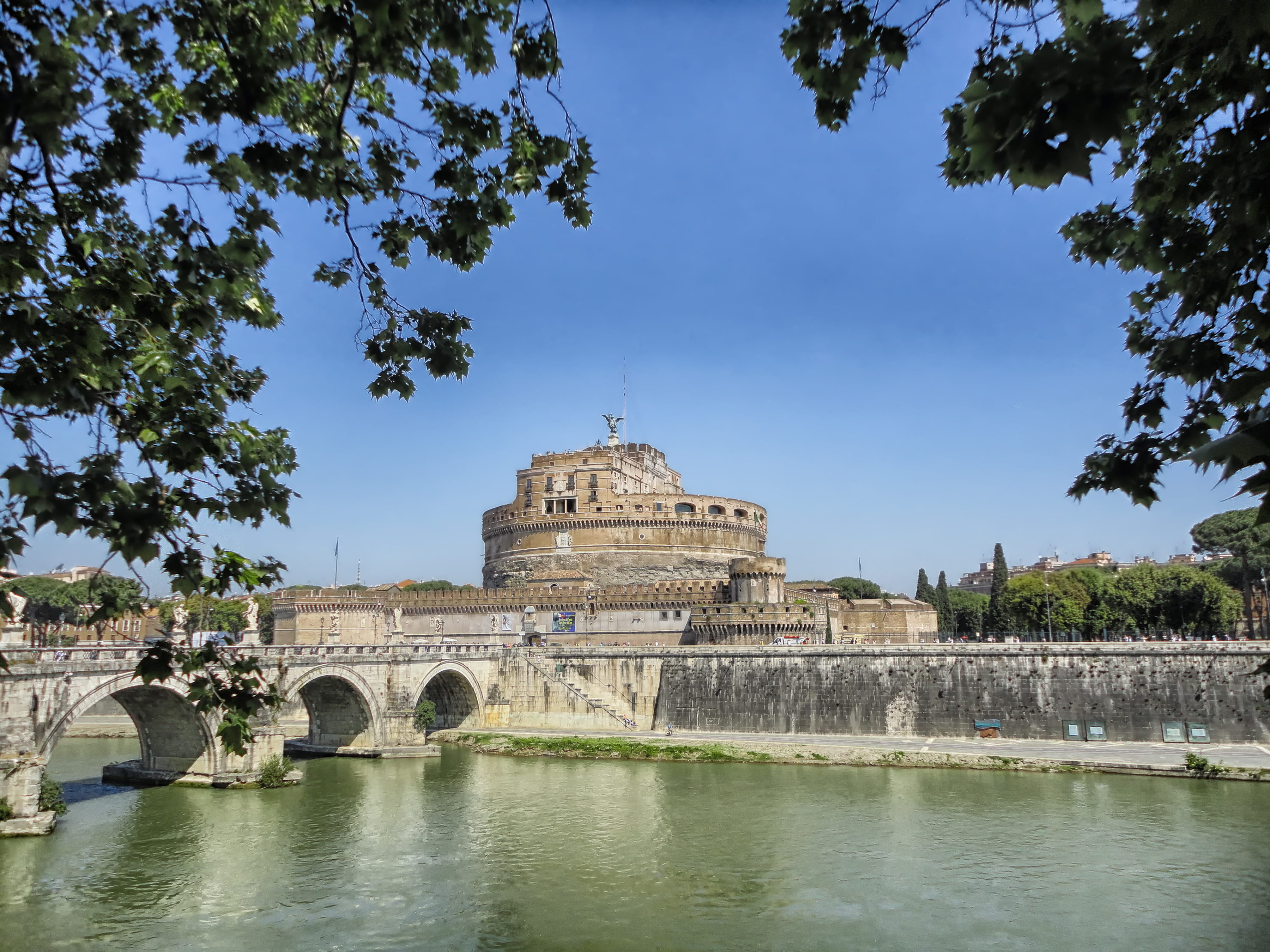 tree, nature, outside, outdoors, monument, lake, architecture, tourism, travel, Building, Rome, Castle, no people, plant, waterfront, travel destinations, HD Wallpaper