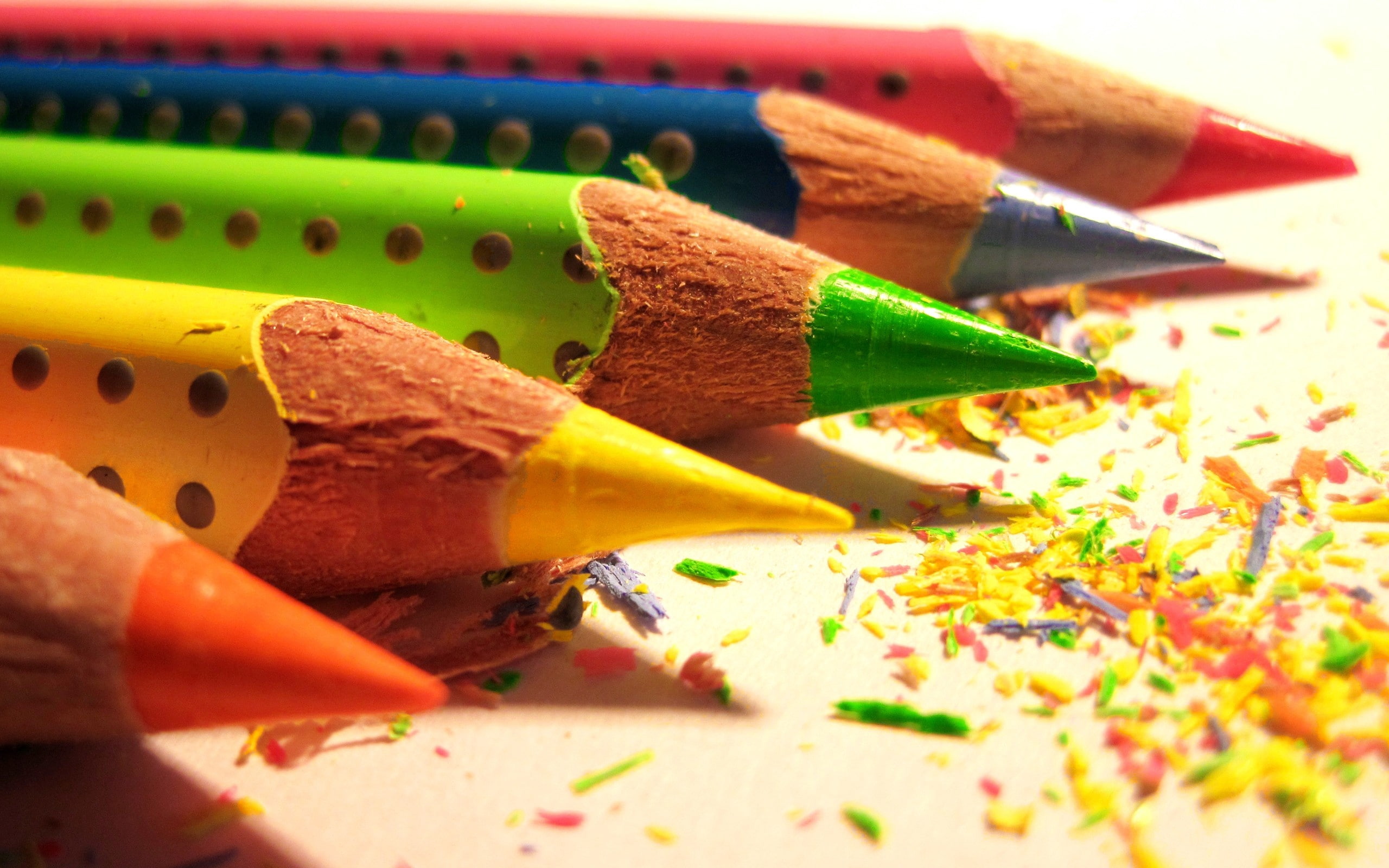 set, crayons, brittle, 2K, colored, HD Wallpaper