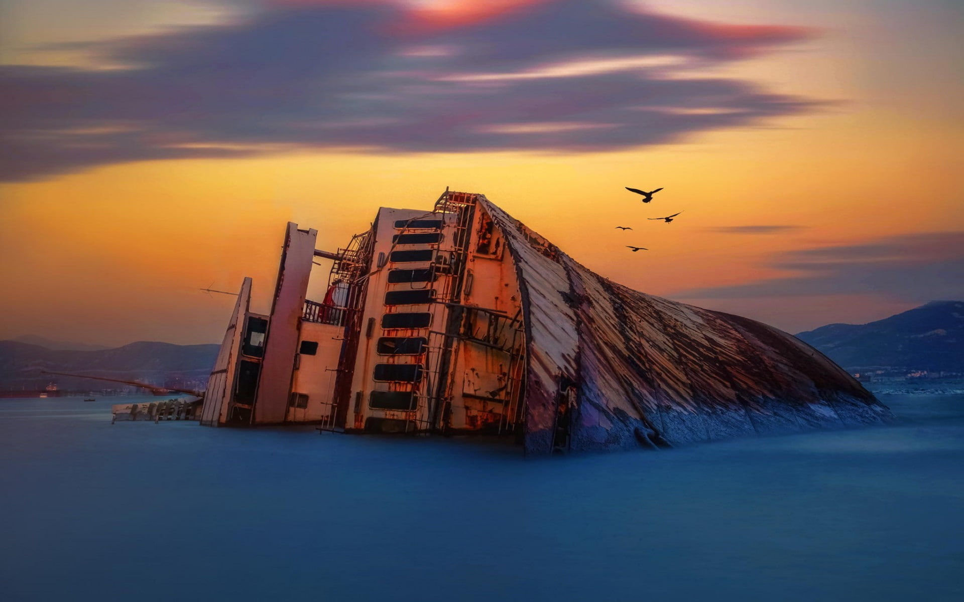 wreck, ship, 1080P, HD Wallpaper