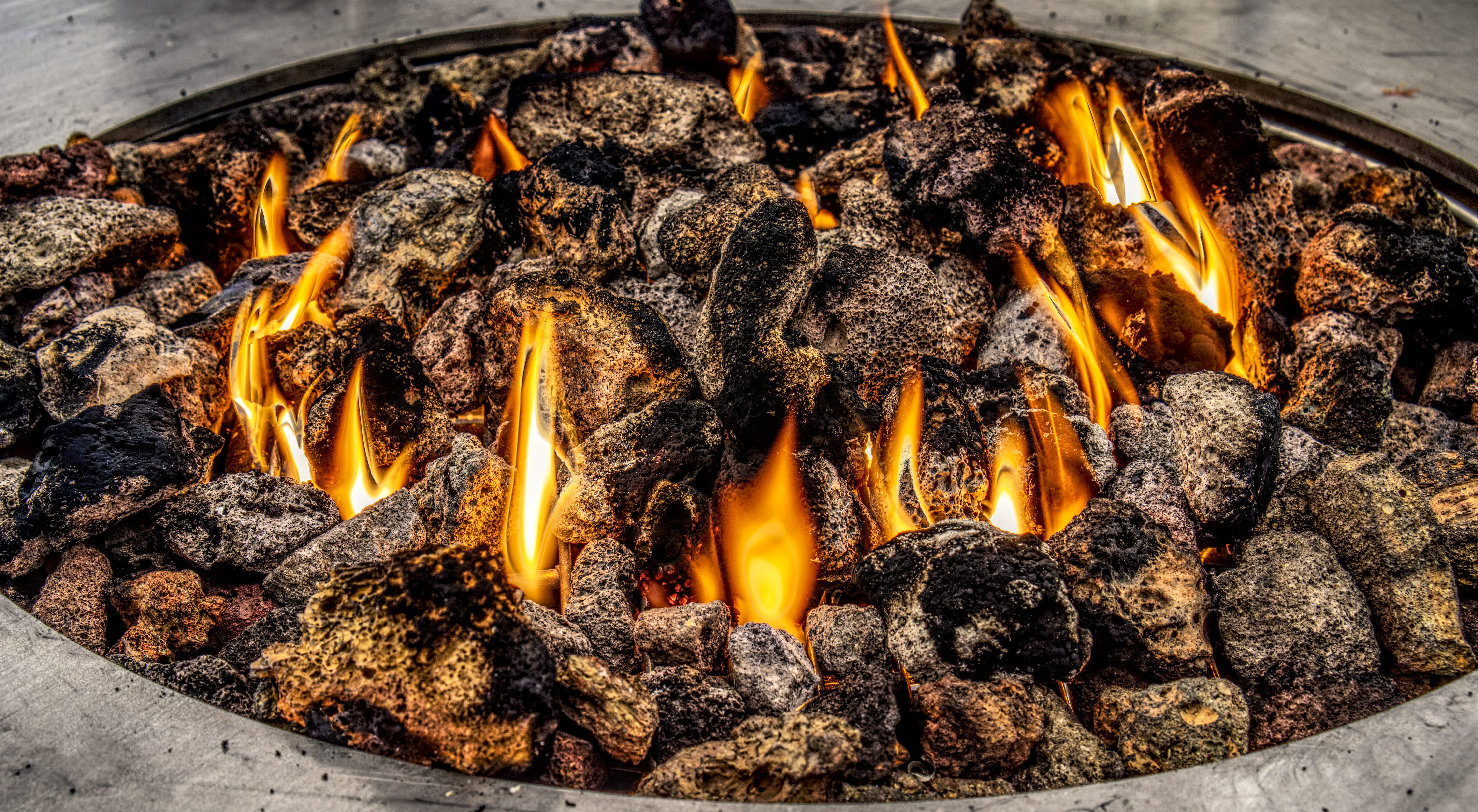 close-up, flame, warming, 5K, burnt, oven, terrace, no people, fire pit, in the, burning, firewood, romance, embers, high dynamic range, hdr, heat - temperature, HD Wallpaper