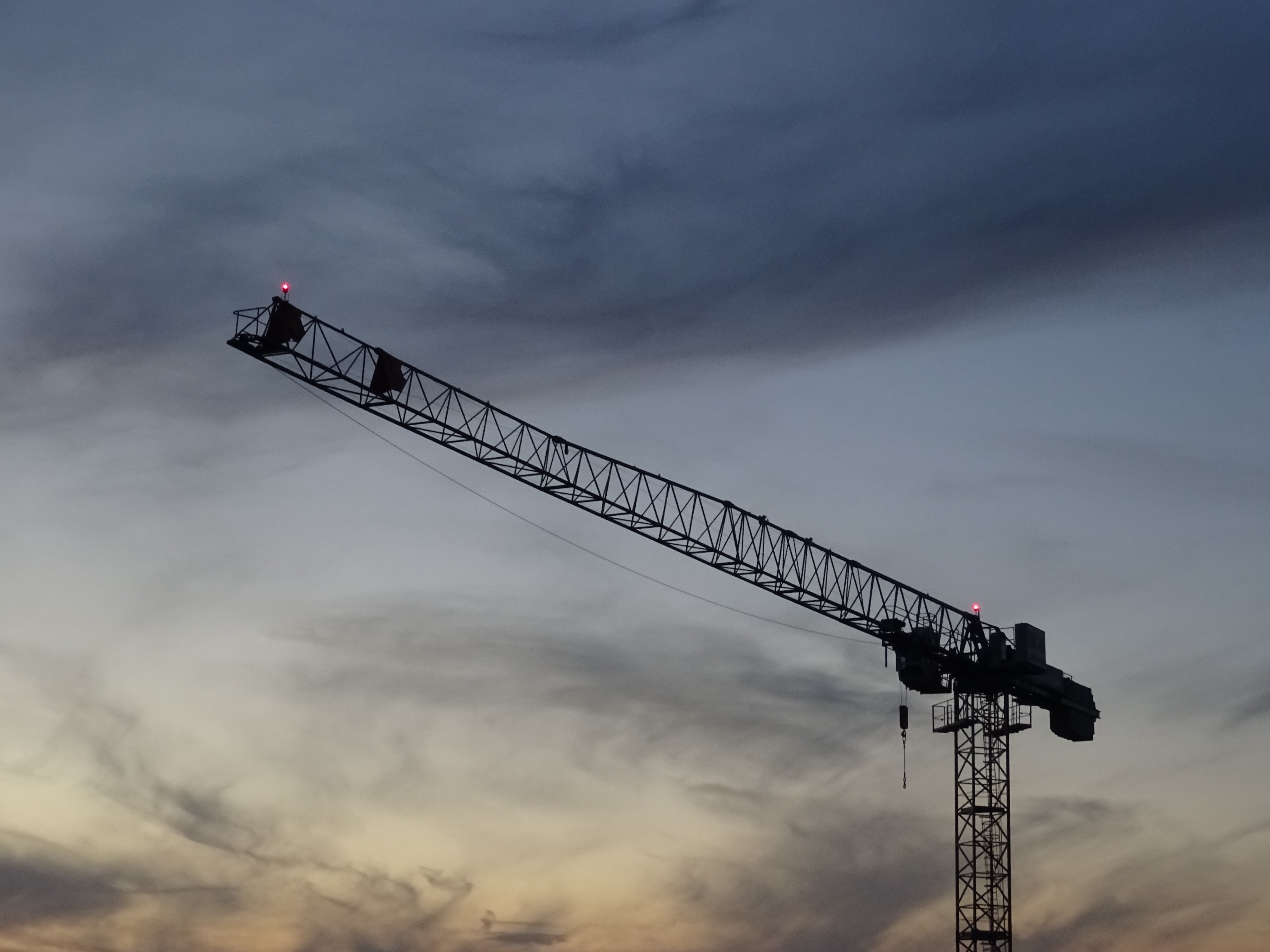 clouds, day, construction, 5K, industry, construction equipment, cloud - sky, nature, no people, silhouette, baukran, beauty in nature, scaffold, construction industry, HD Wallpaper