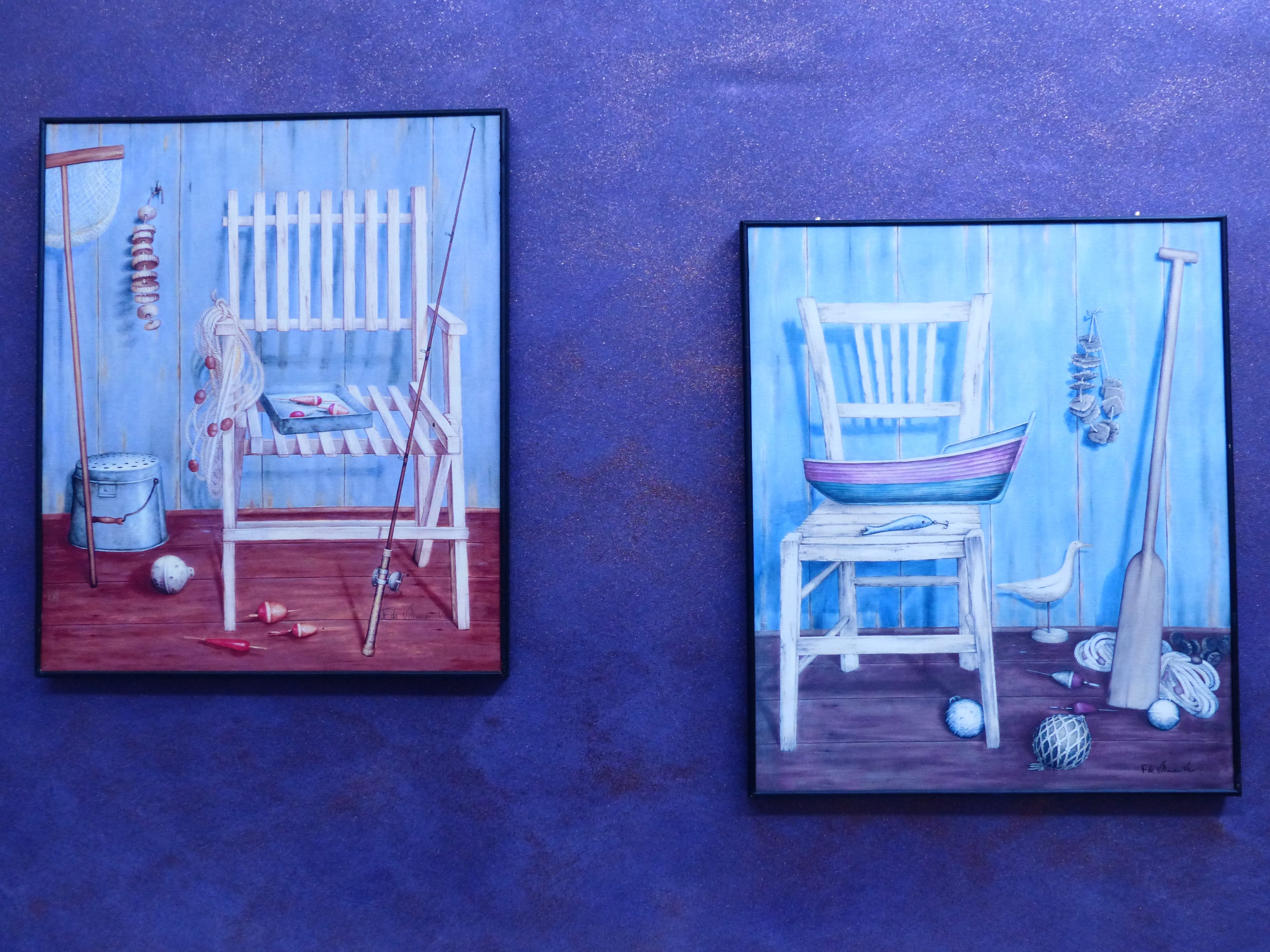 variation, two, furniture, no people, directly above, interior design, frame, choice, group of objects, seat, art, painting, day, purple, images, chair, HD Wallpaper