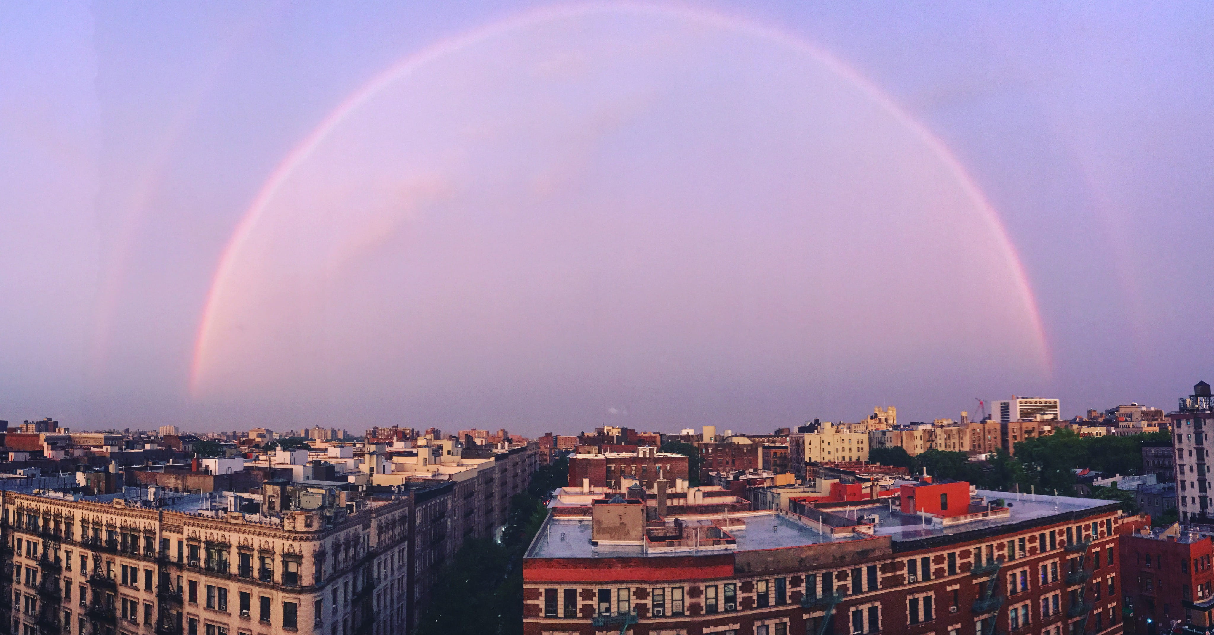 sky, multi colored, harlem, high angle view, beauty in nature, building, upper manhattan, residential district, building exterior, no people, united states, HD Wallpaper