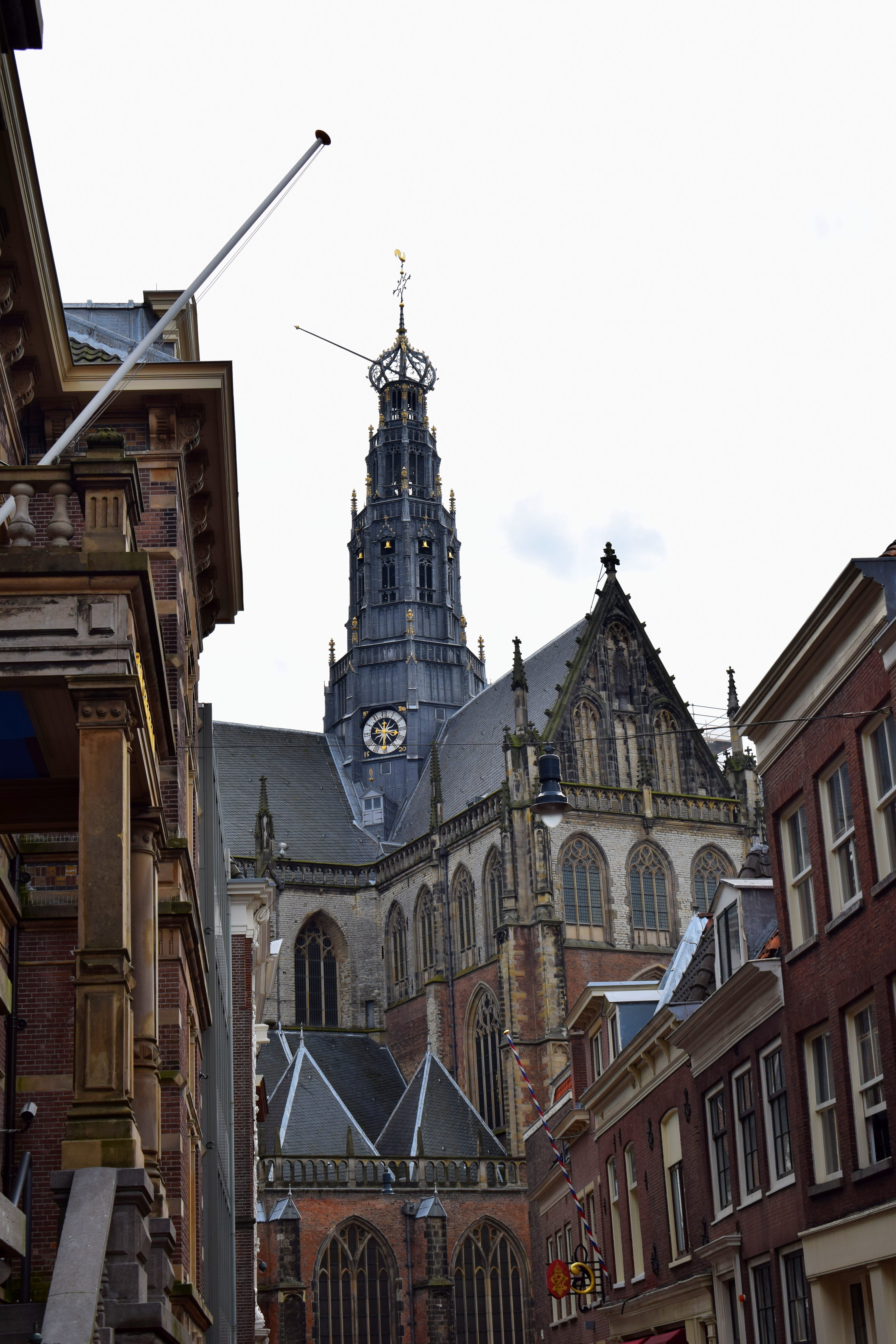 outdoors, clear sky, building, built structure, belief, spirituality, nature, netherlands, old town, 5K, building exterior, city, historical, low angle view, Phone HD Wallpaper