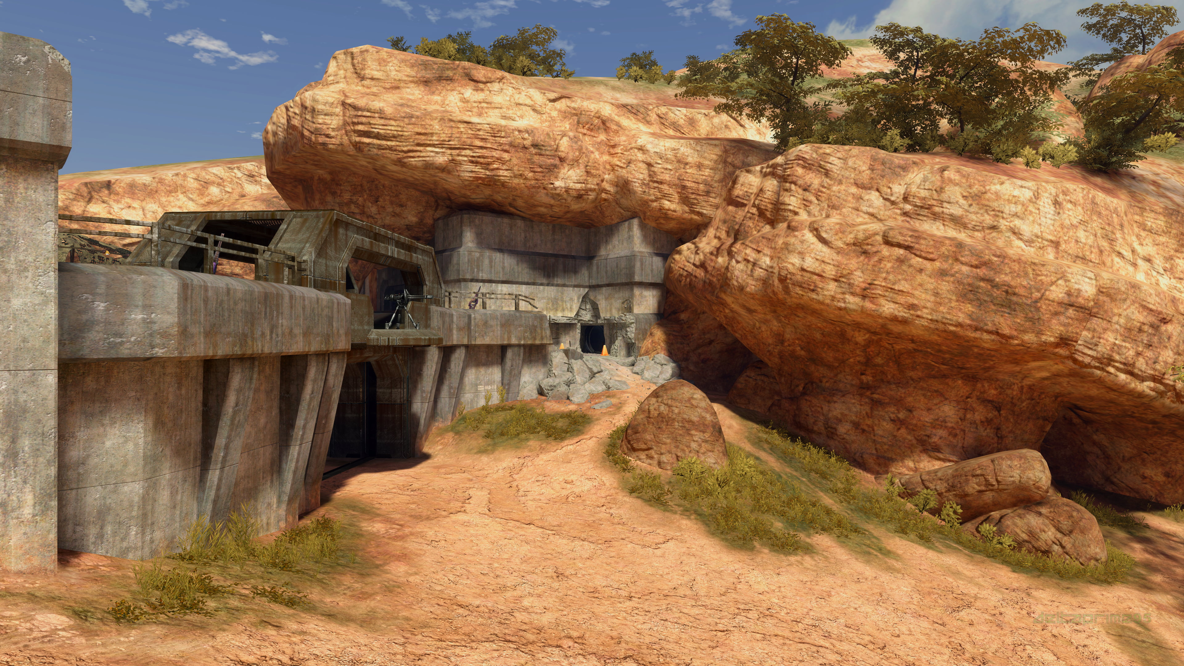 Africa, 4K, wall, in-game, Halo 3, PC gaming, High Ground (Multiplayer Map), science fiction, fortress, screen shot, HD Wallpaper