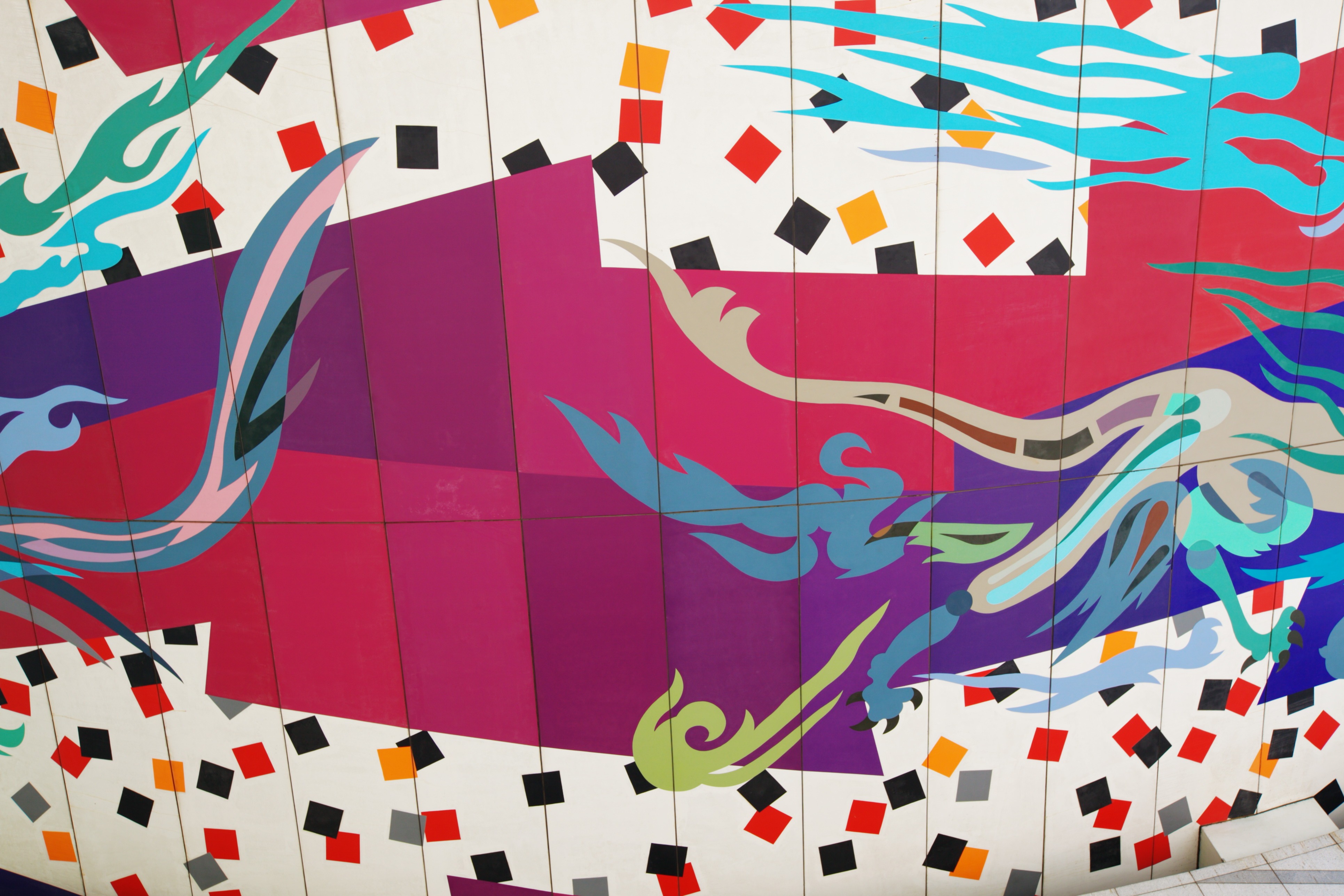 art and craft, multi colored, design, shape, full frame, red, blue, tile, decoration, backgrounds, built structure, day, traditional, creativity, no people, HD Wallpaper