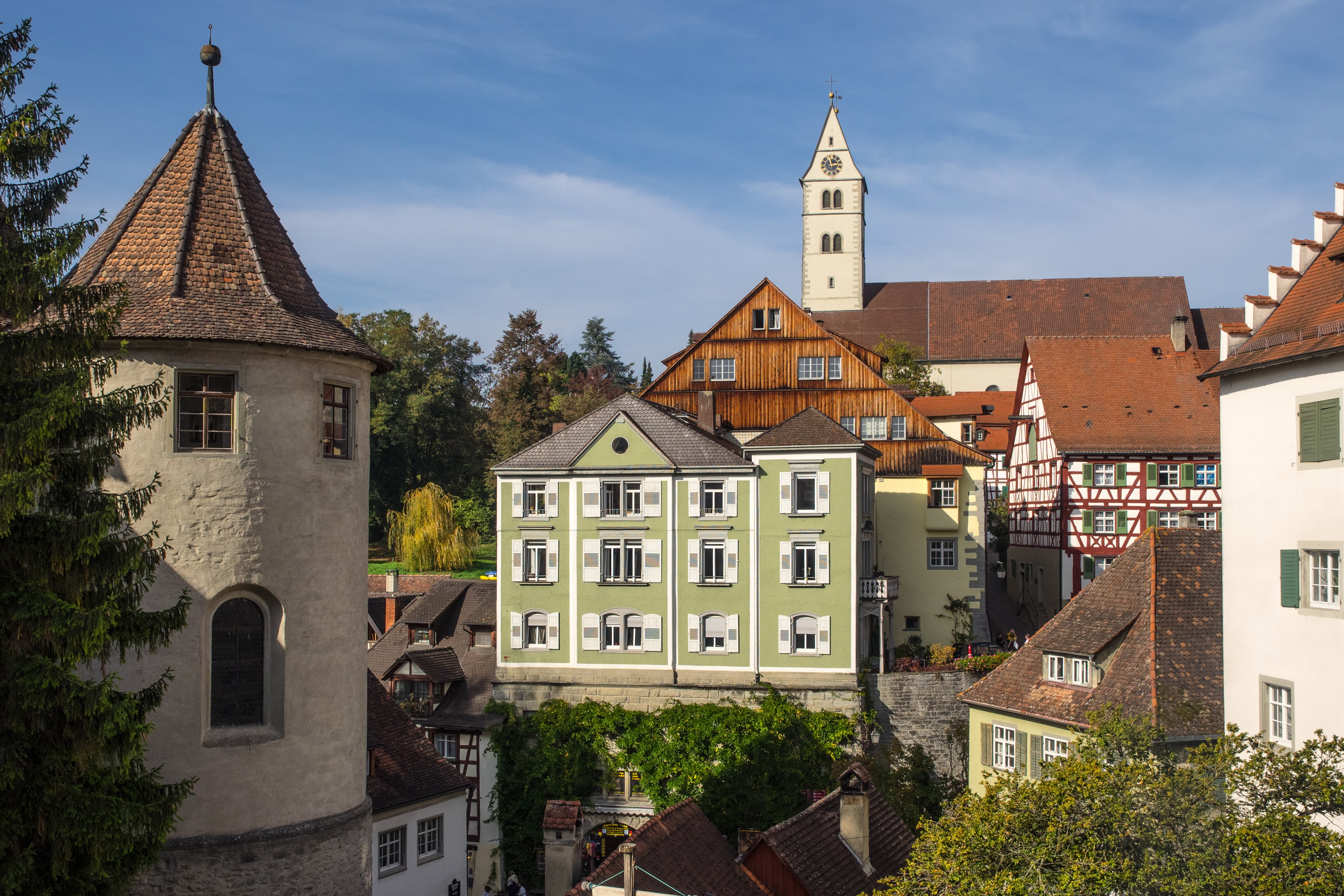 holiday, church, religion, 4K, spirituality, plant, fachwerkhäuser, architecture, tower, roof, no people, built structure, places of interest, blue, truss, HD Wallpaper