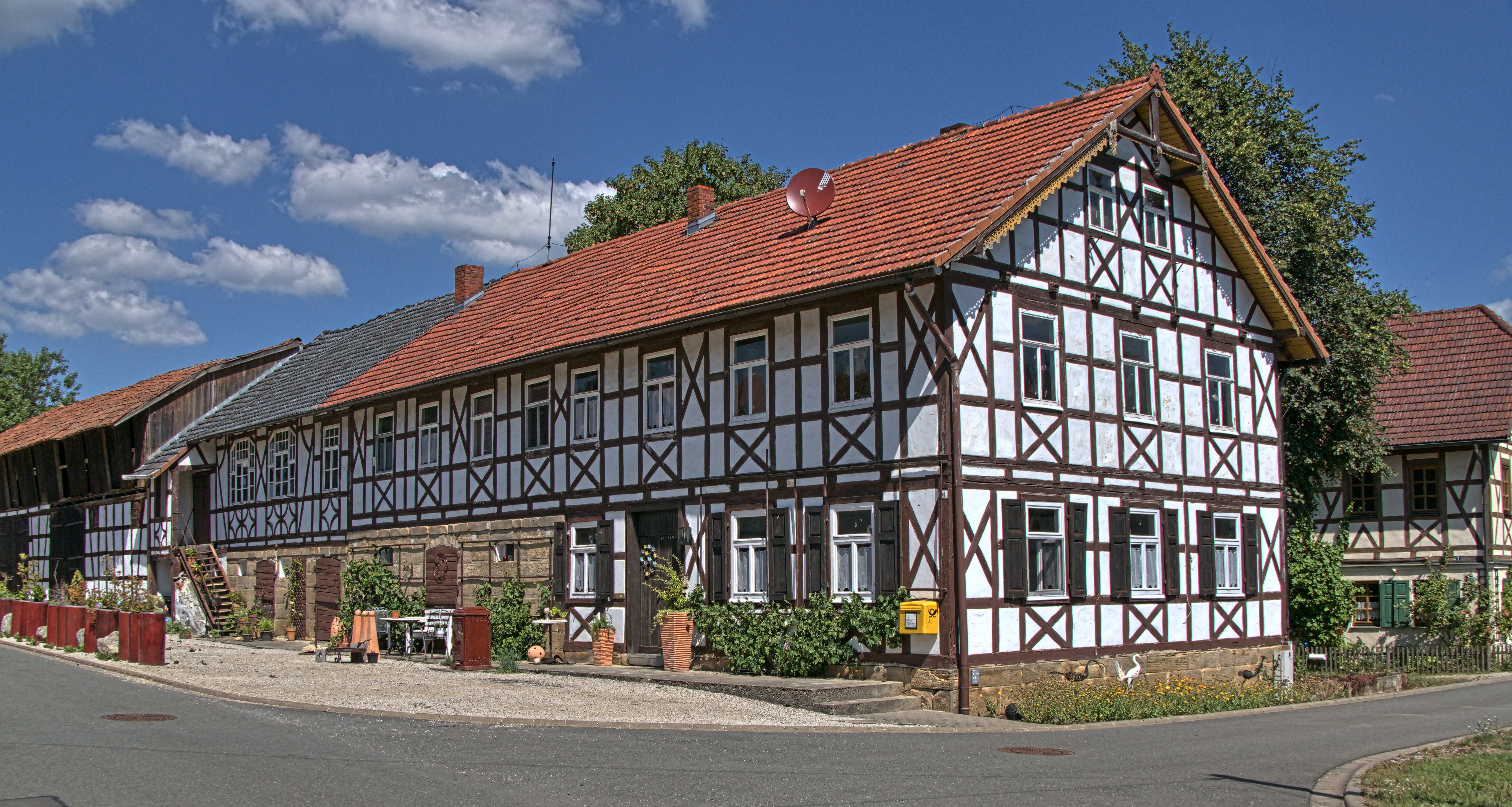 home ownership, nature, building exterior, roof, bavaria, cloud - sky, building, plant, franconian, 5K, built structure, romantic, upper franconia, truss, HD Wallpaper