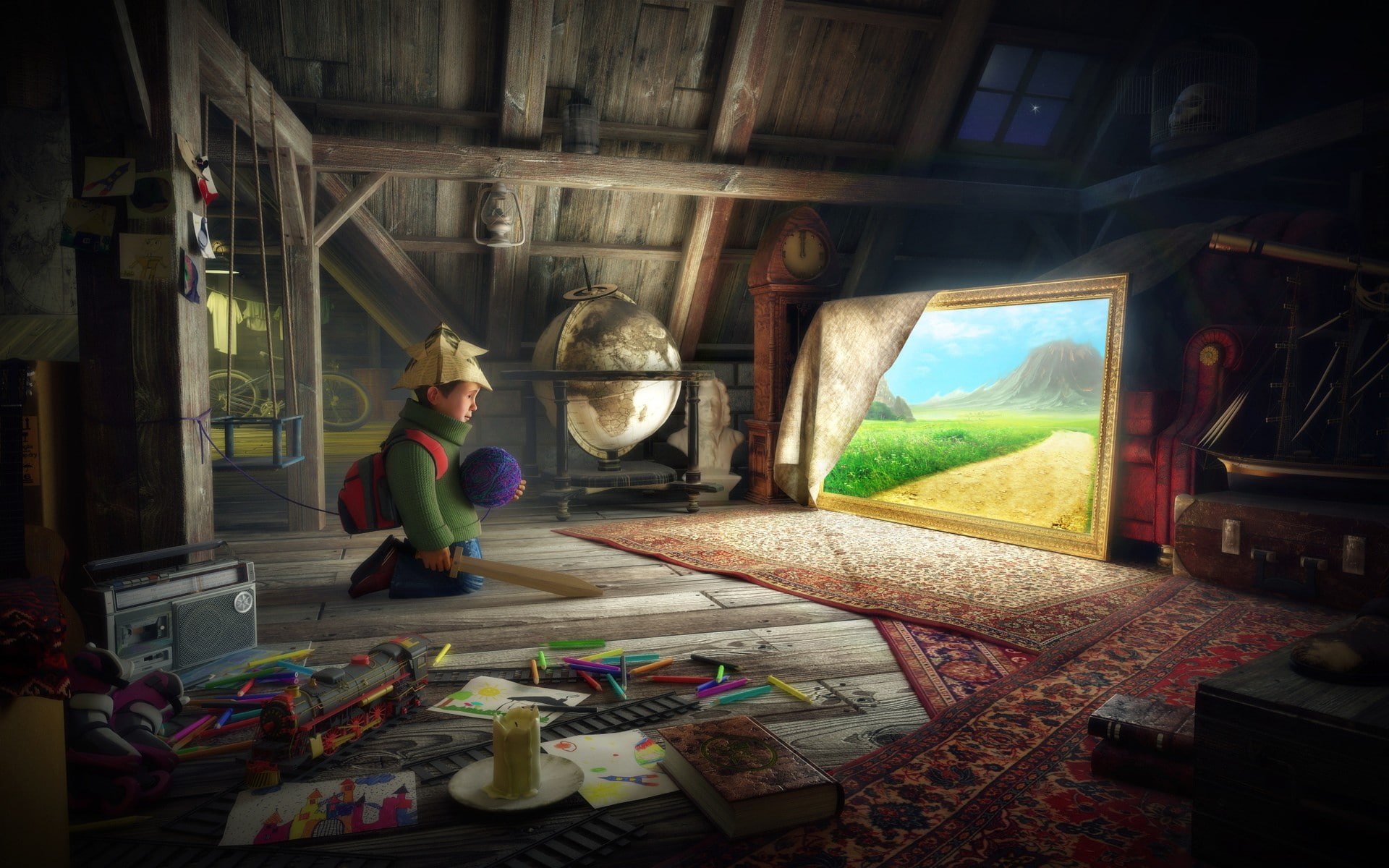 men, sunlight, window, home interior, sitting, day, human representation, art and craft, indoors, people, real people, full length, hat, 1080P, lifestyles, HD Wallpaper