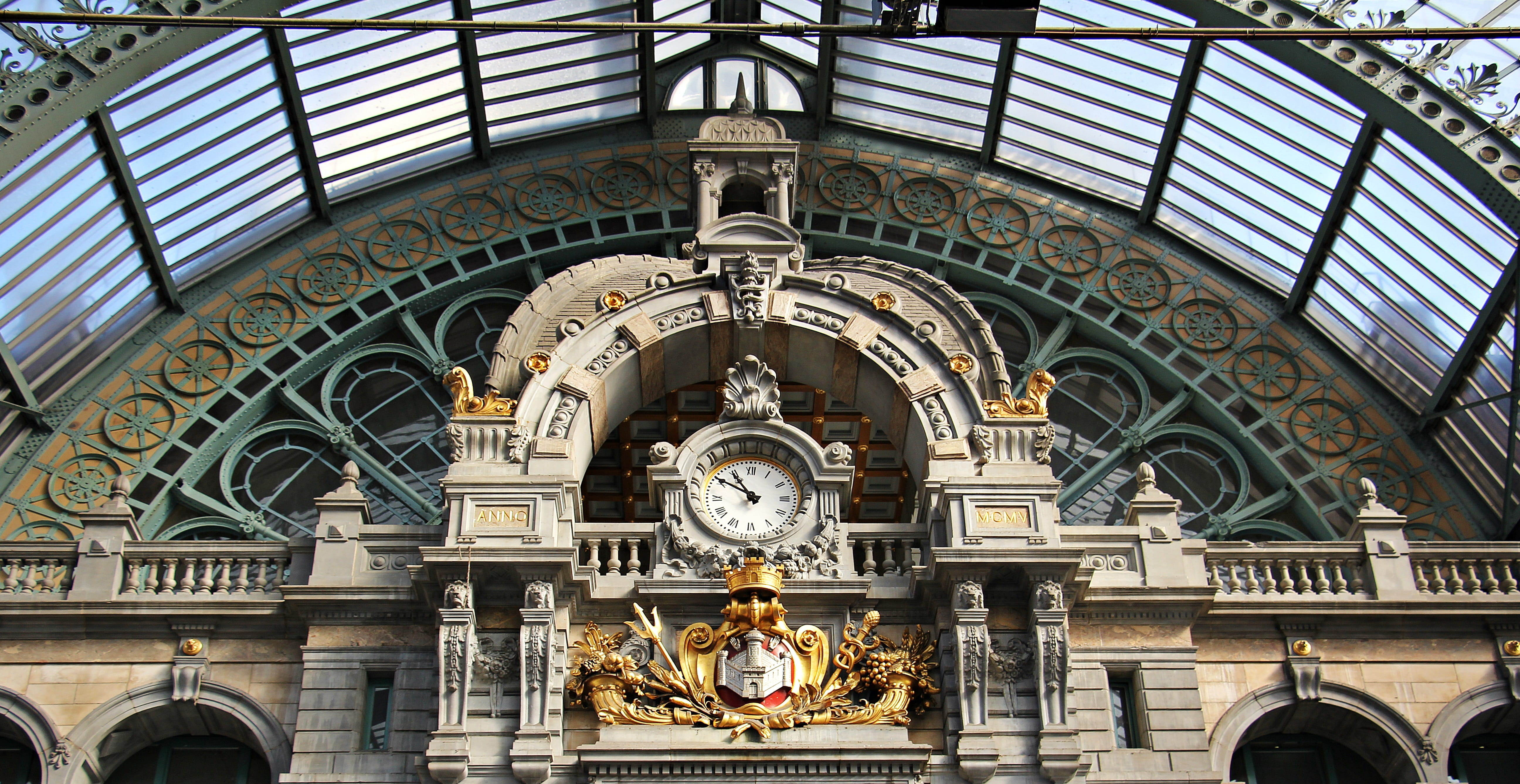 5K, window, artfully, ornament, spirituality, no people, Clock, verschnörkelt, ceiling, central station, antique, building, statue, railway station, ornate, HD Wallpaper