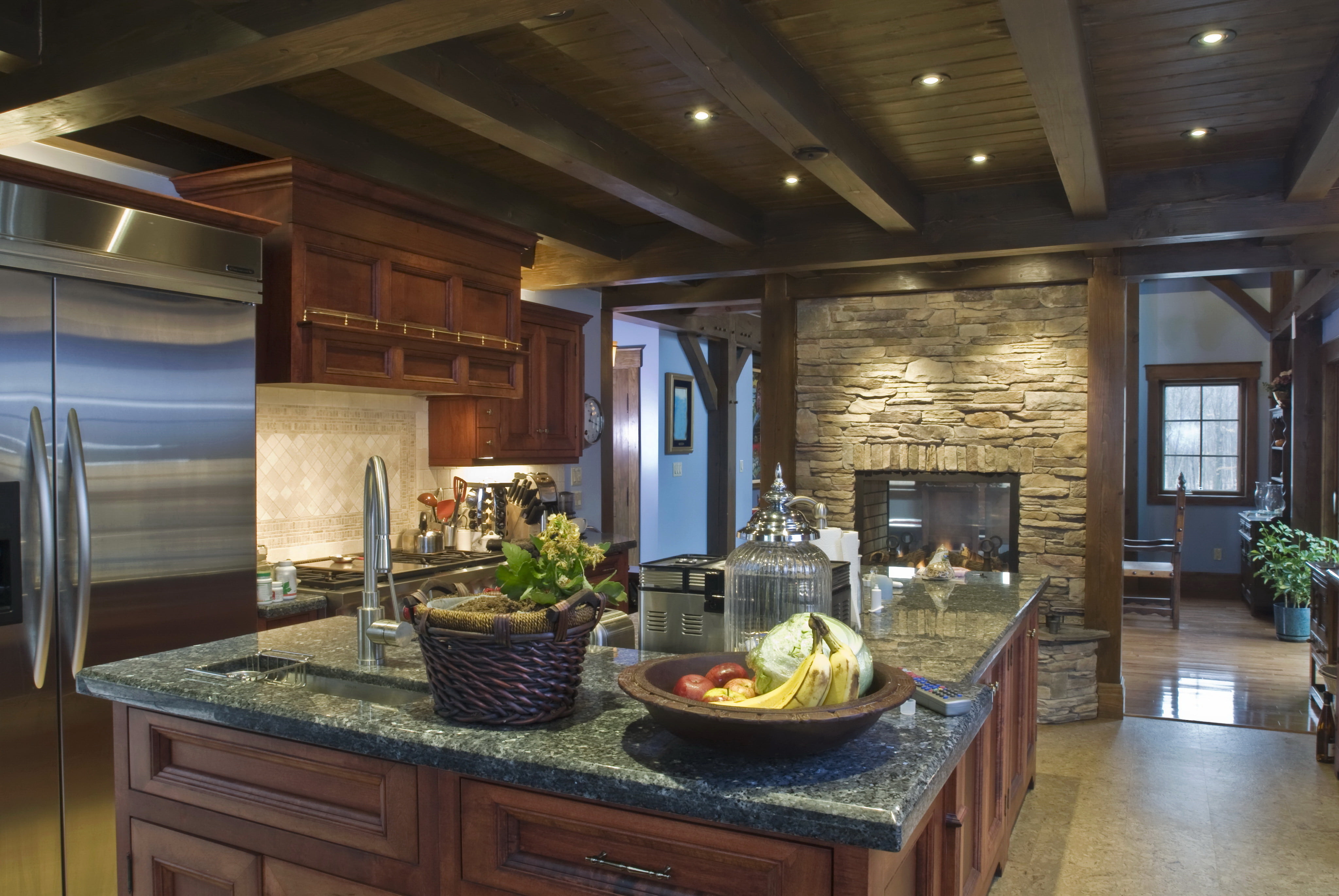 modern, table, wicker, faucet, lighting Equipment, domestic Kitchen, kitchen, design, sink, mansion, home Showcase Interior, wood - Material, stove, domestic Room, HD Wallpaper