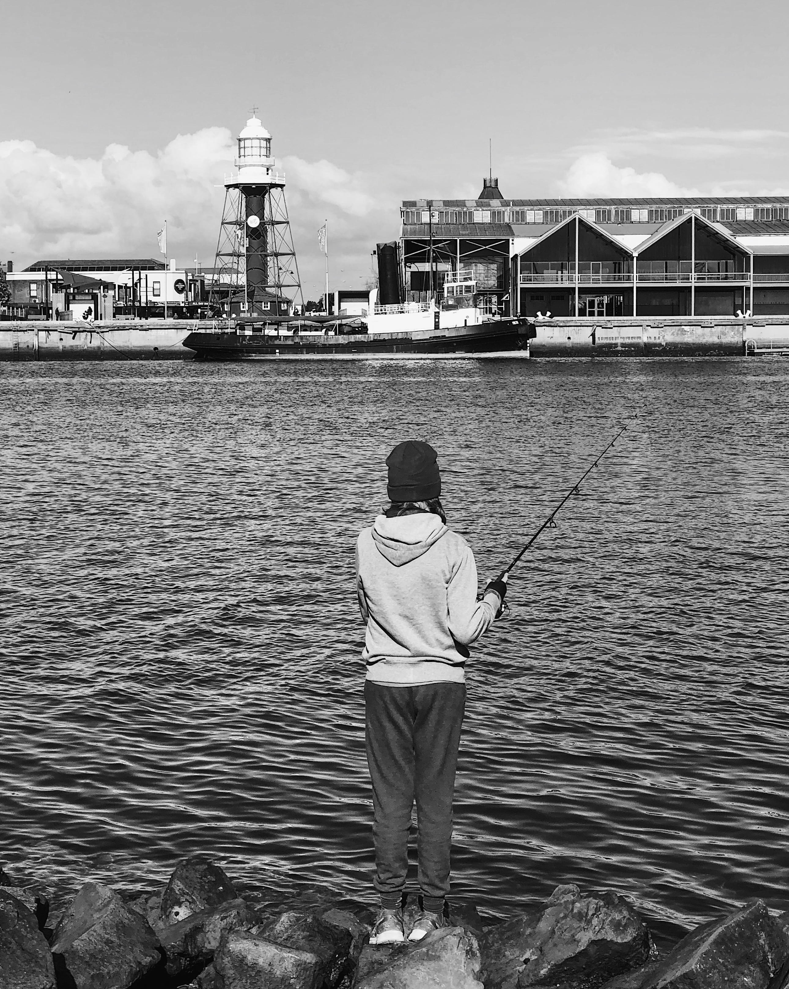 tugboat, sea, building exterior, port adelaide, waterfront, 2K, architecture, australia, one person, built structure, it’s port adelaide, rear view, nature, Phone HD Wallpaper