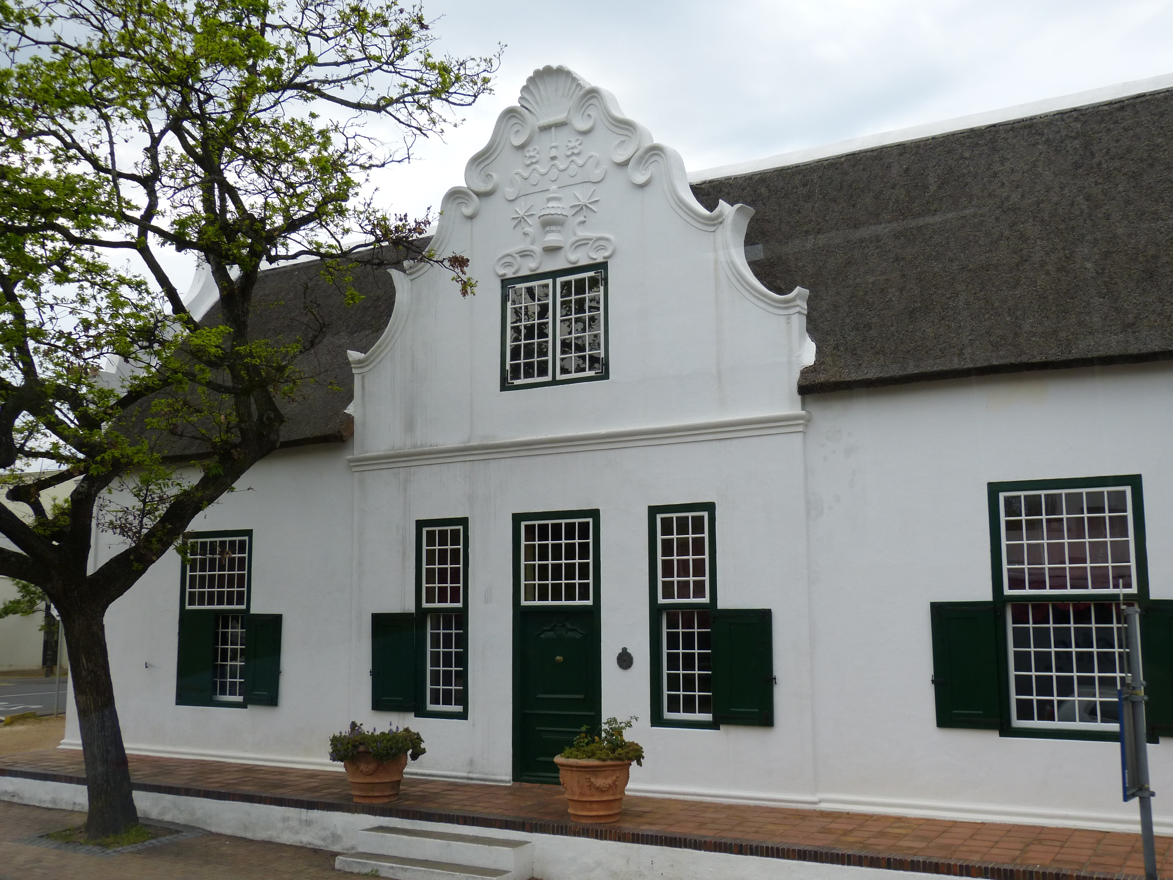 facade, garden route, courtyard, stellenbosch, house, residential district, day, potted plant, cape town, outdoors, south africa, nature, home, door, cape dutch, HD Wallpaper