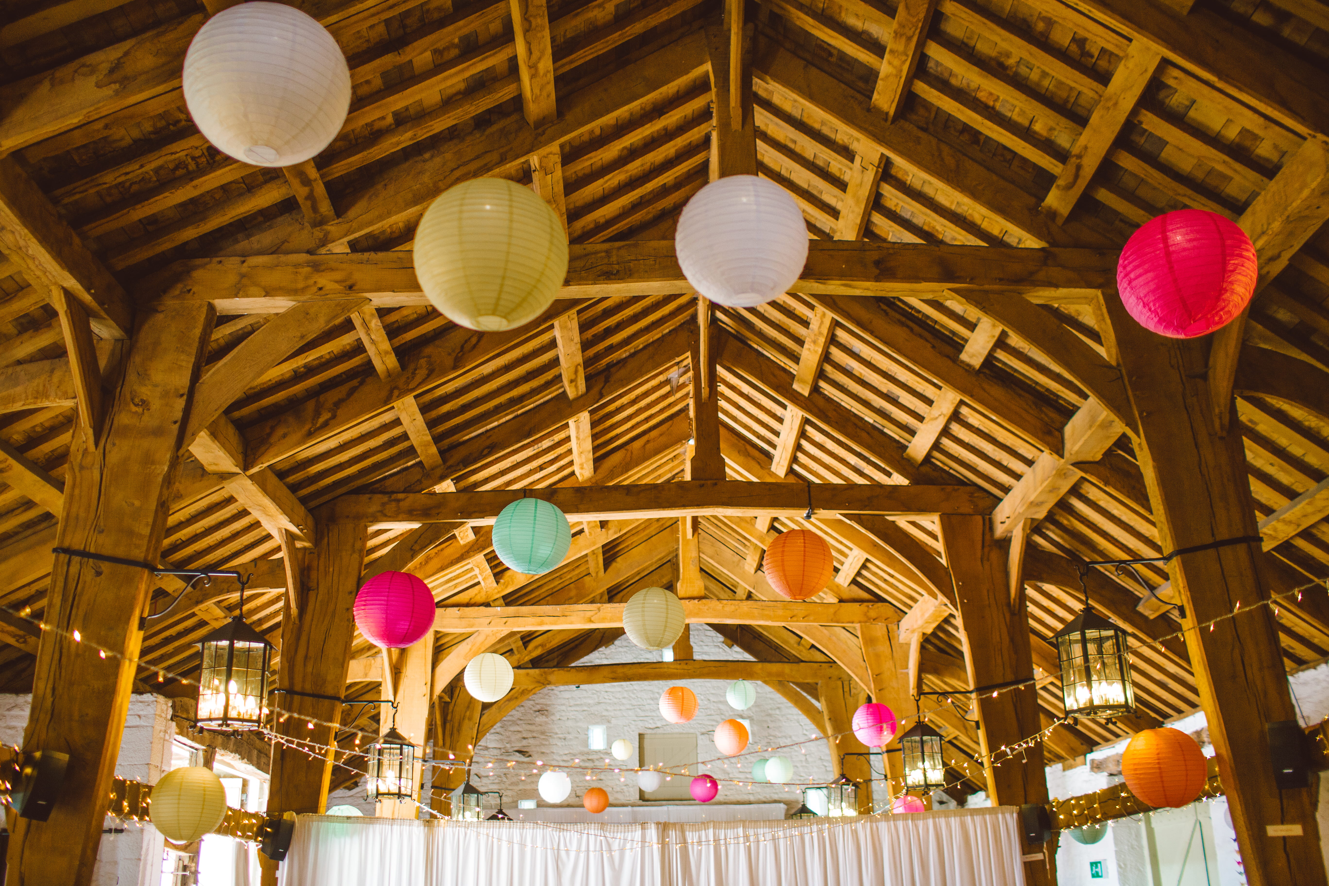 celebration, ceiling, decoration, built structure, in a row, building, multi colored, absence, paper, lighting equipment, wood - material, string light, HD Wallpaper