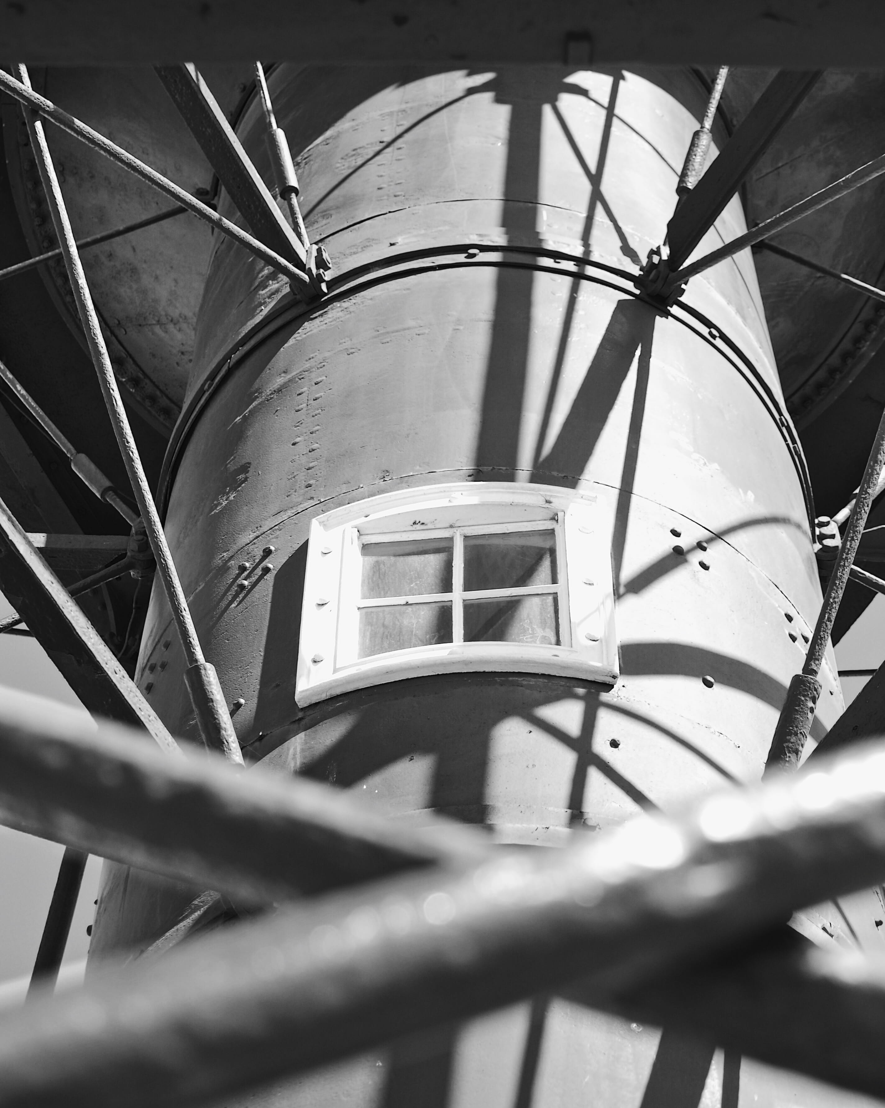 building exterior, spiral, metal, industry, fence, australia, railing, lighthouses, transportation, south australia, close-up, pattern, black and white, Phone HD Wallpaper