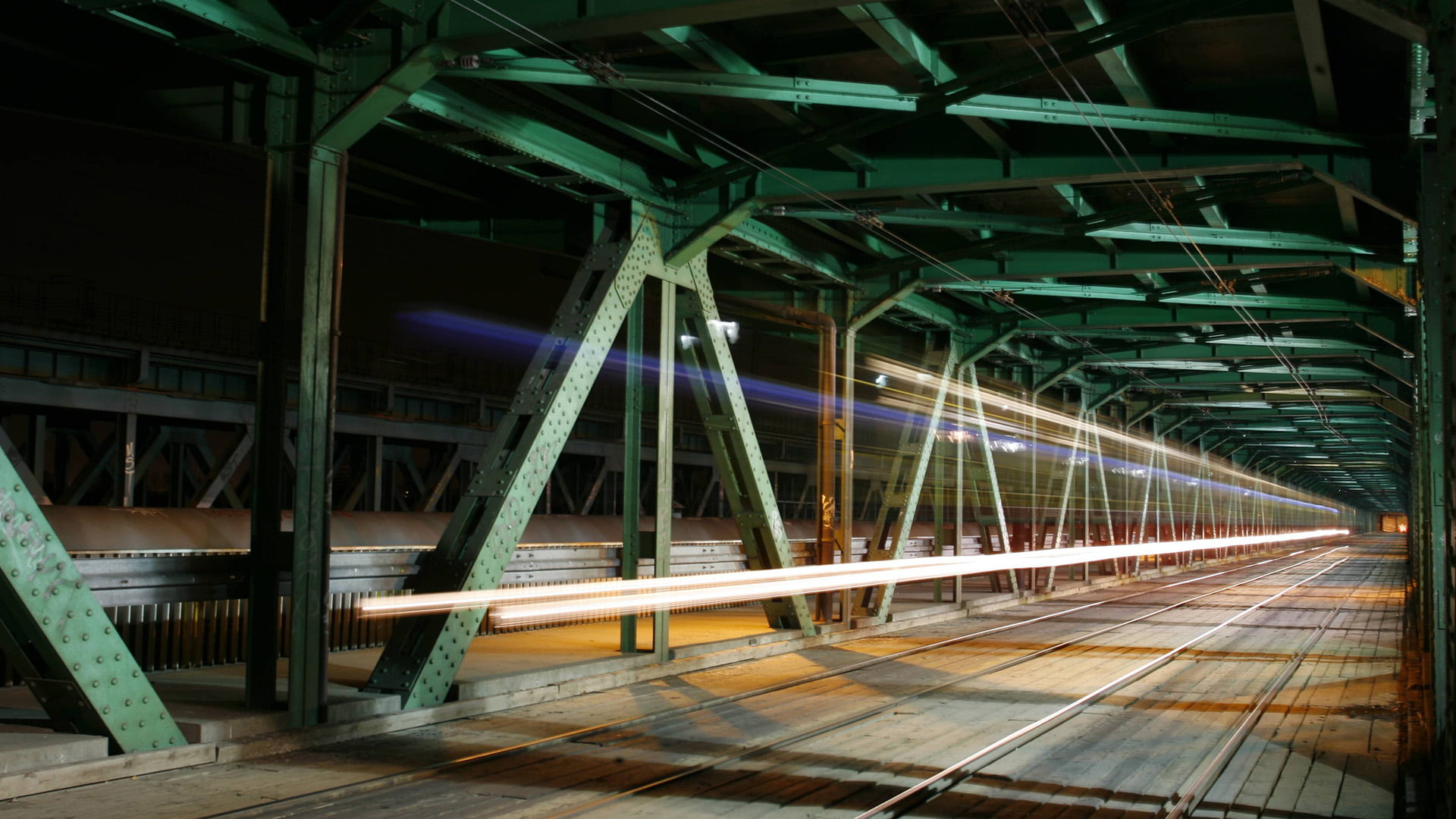 transport, illuminated, modern, structure, absence, bridge, life, window, industry, sky, city, motion, night, architecture, building, transportation, design, HD Wallpaper