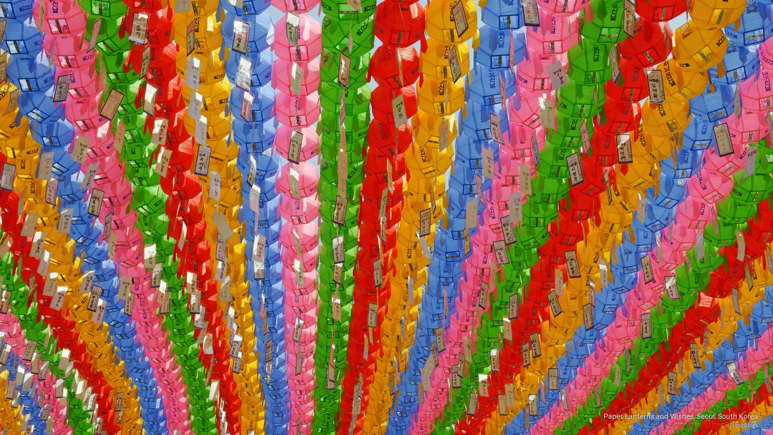 korea, south, lanterns, paper, wishes, Asia, 2K, seoul, HD Wallpaper