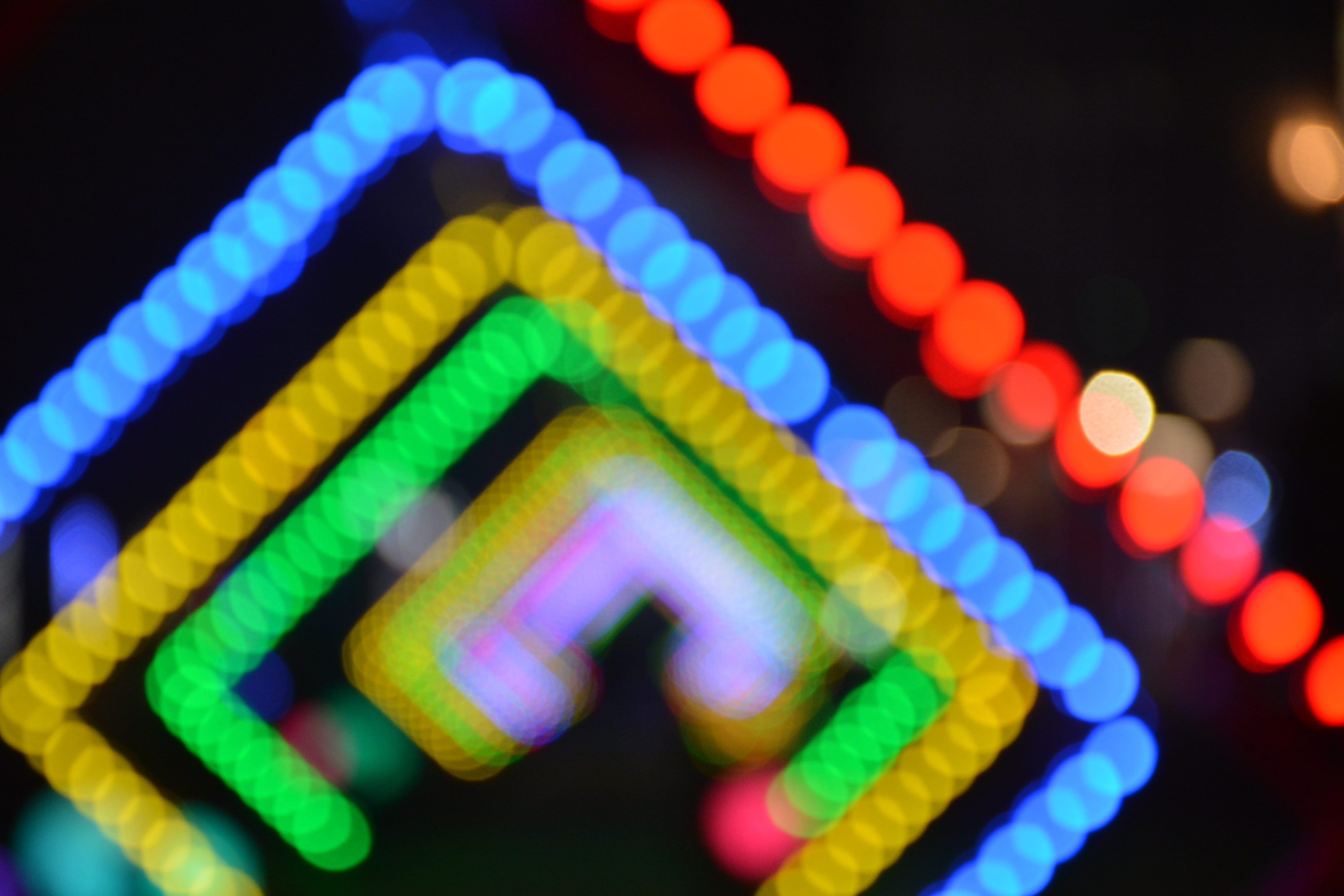 biscuit, bokeh, multi colored, human, photography, sphere, lights, shape, dessert, gingerbread, joystick, 5K, abstract, indoors, black background, communication, HD Wallpaper