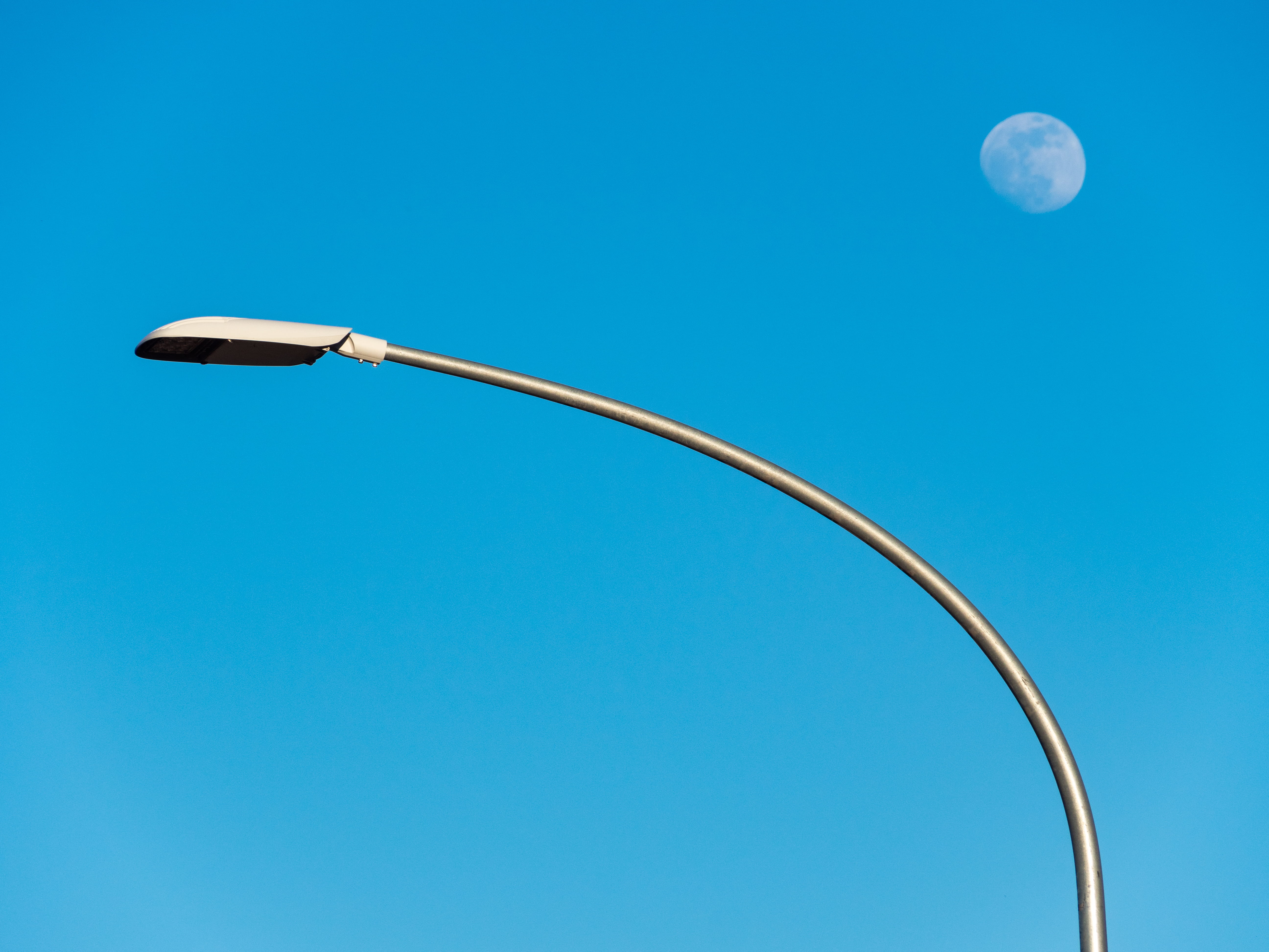 sky, flying, light, colored background, bird, low angle view, space, single object, gray, 5K, astronomy, pole vault, blue, no people, technology, animal, HD Wallpaper