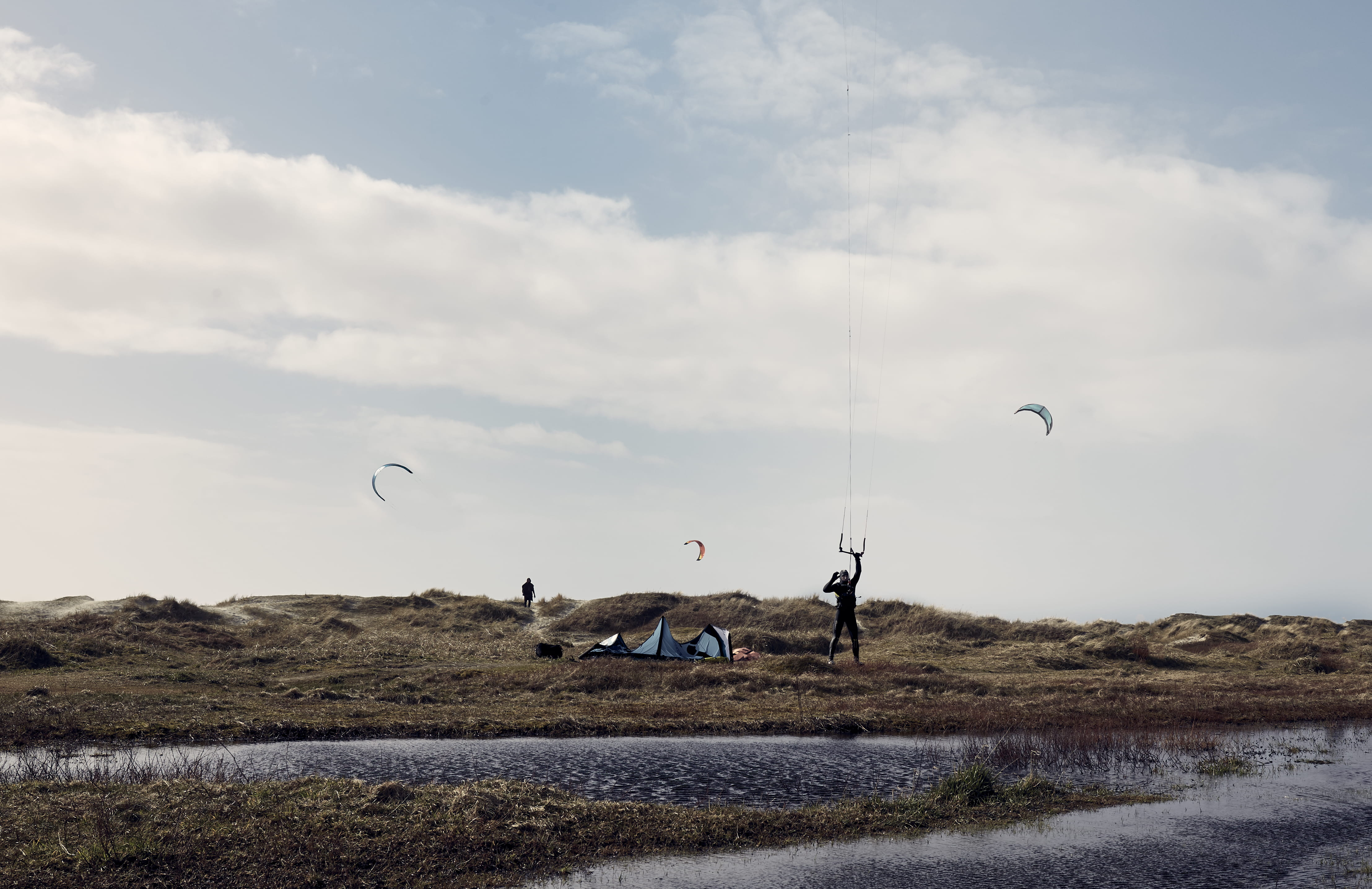 animal wildlife, promontory, cumulus, human, water, kite, vertebrate, sky, animals in the wild, beauty in nature, nature, gliding, cloud, group of animals, HD Wallpaper