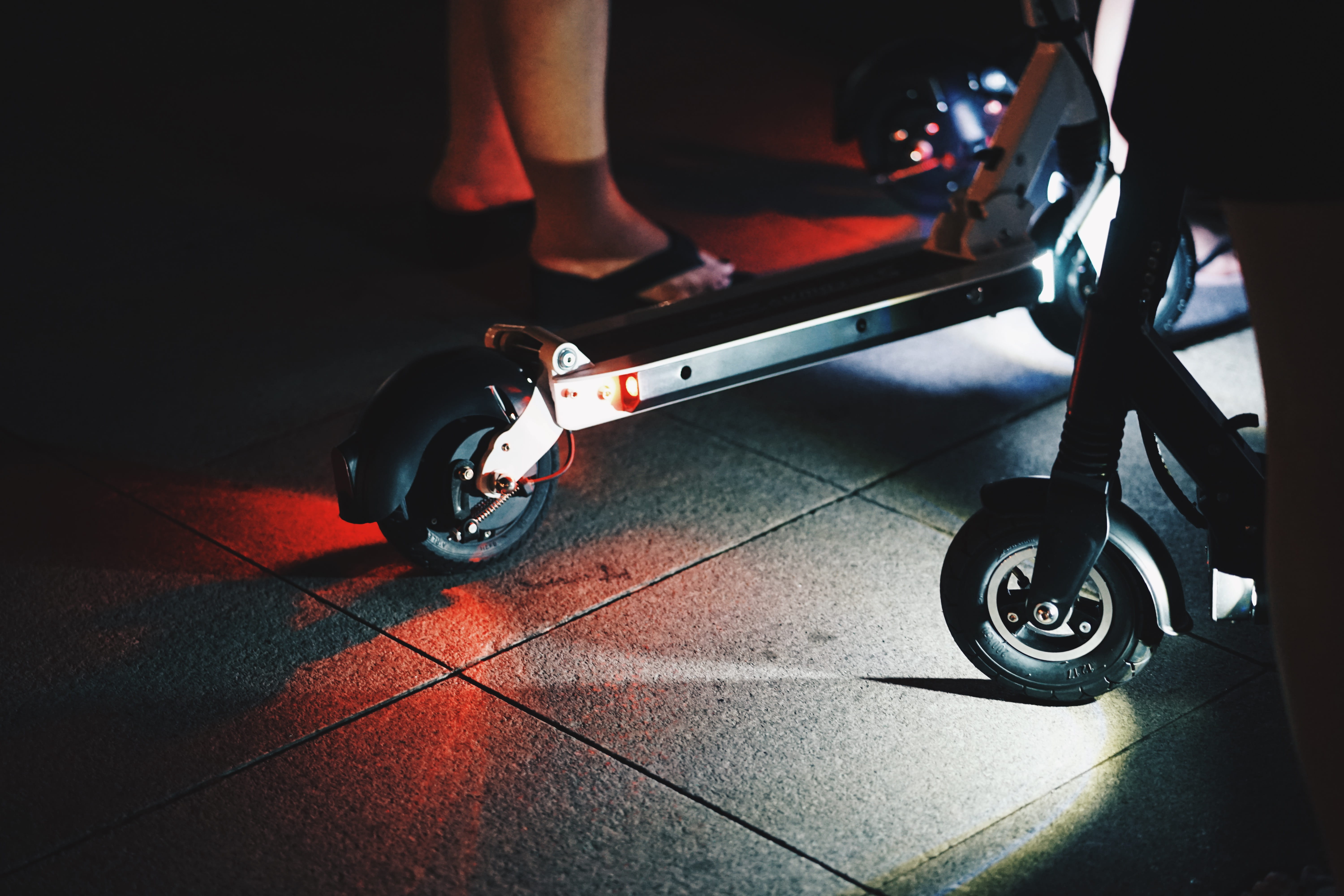 singapore, 5K, lights, body part, transportation, flooring, low section, outdoors, escooter, scooter, riding, tiled floor, leisure activity, shoe, lifestyles, HD Wallpaper