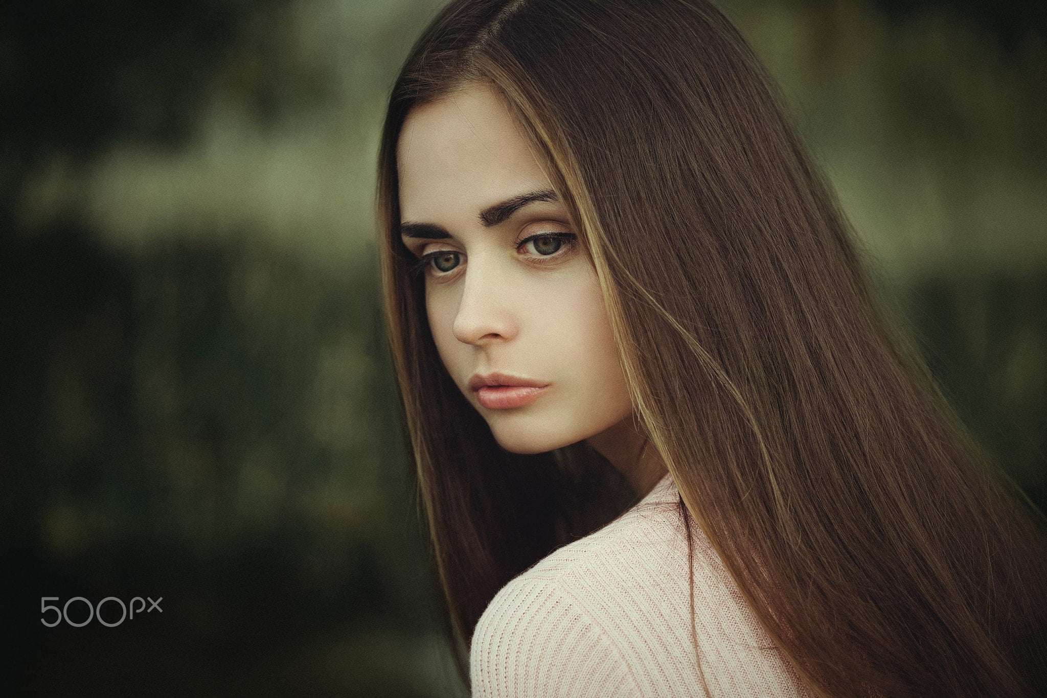 watermarked, long hair, beautiful people, young adult, young women, 1080P, depth of field, face, portrait, hair, focus on foreground, hairstyle, headshot, HD Wallpaper