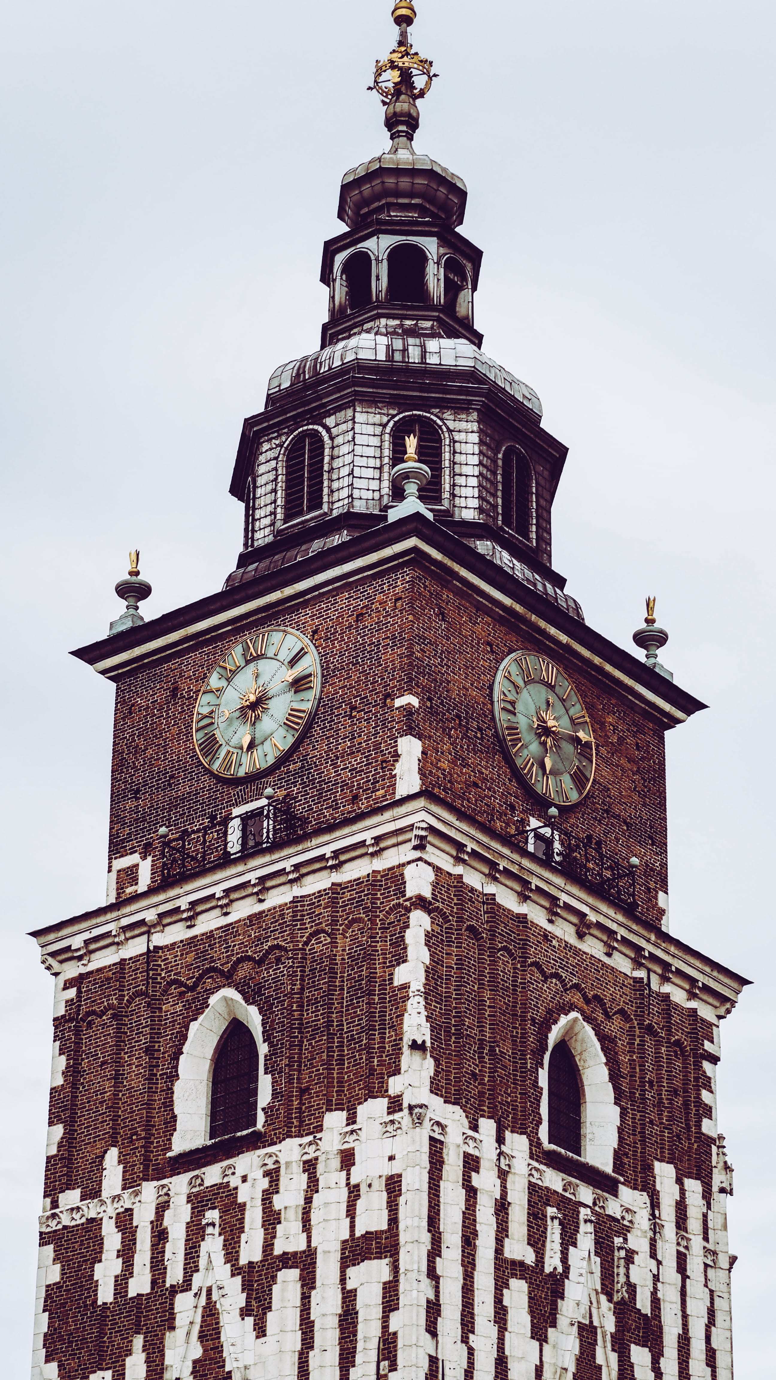 clock tower, built structure, tower, poland, clock, clear sky, clocktower, sky, history, belief, spire, building, building exterior, religion, minute hand, Phone HD Wallpaper