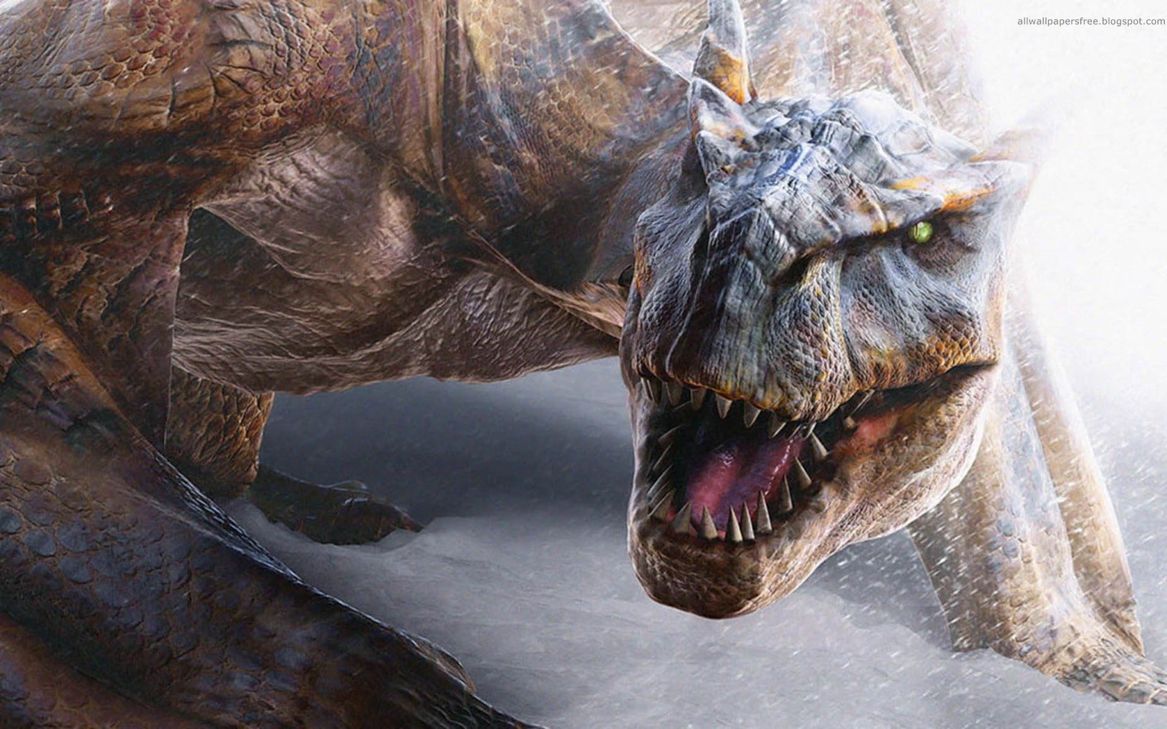 watermarked, Tigrex, 720P, all.blogspot.com, Monster Hunter, dinosaurs, HD Wallpaper