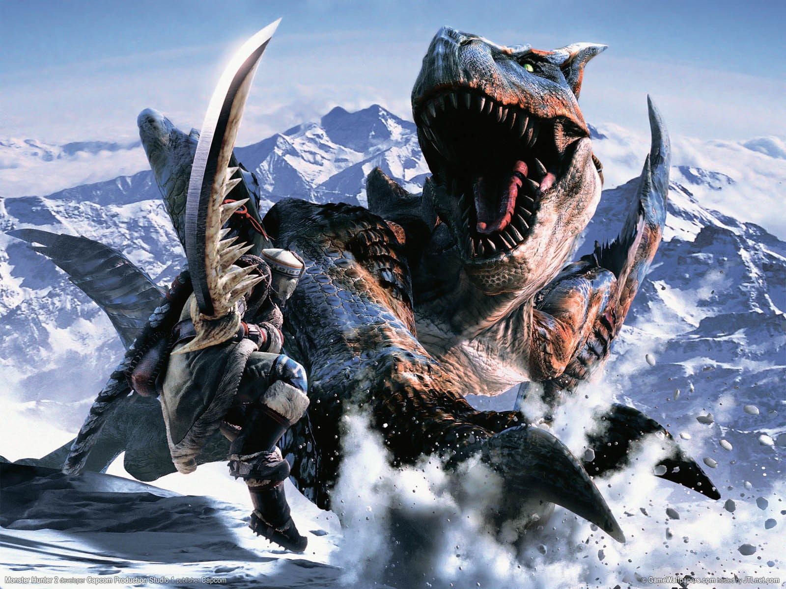 mountains, dinosaurs, Monster Hunter, Tigrex, creature, 720P, HD Wallpaper