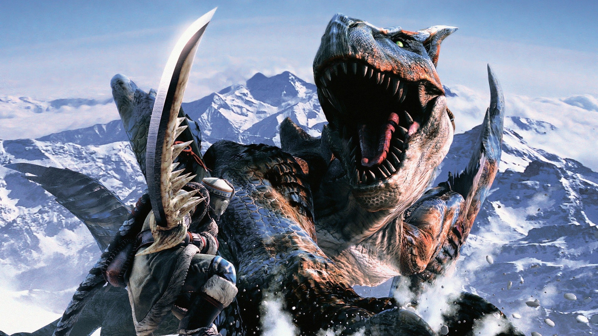 monster, art, dragons, tigrex, mountains, nature, monsters, hunter, x, hd, 1080P, HD Wallpaper