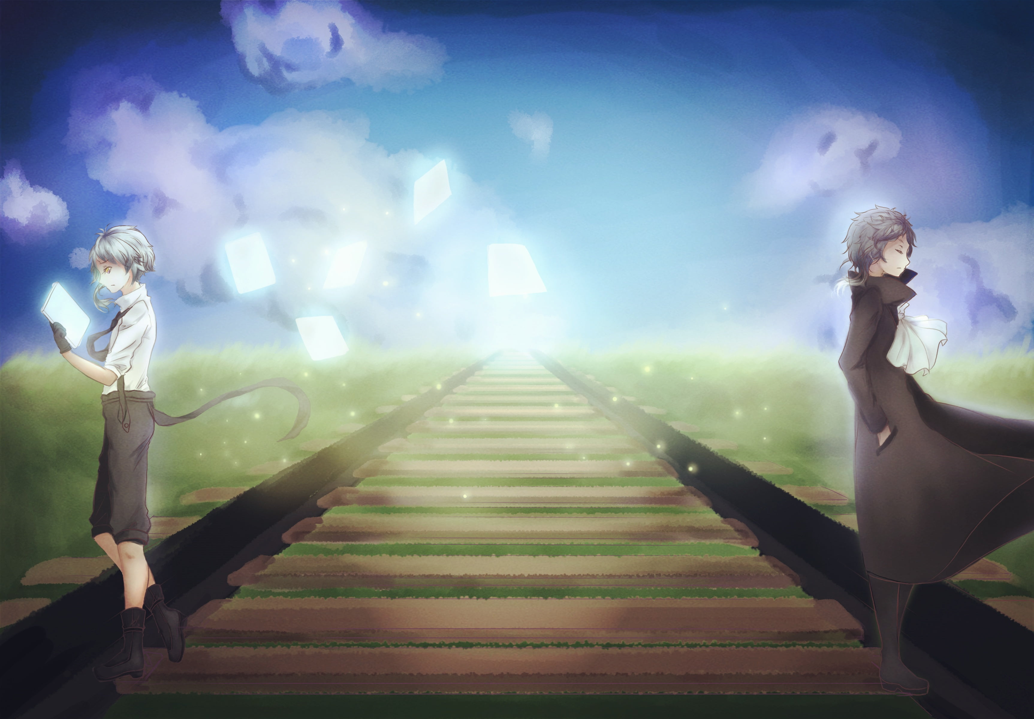 Atsushi Nakajima, Anime, Ryūnosuke Akutagawa, Bungou Stray Dogs, 2K, HD Wallpaper