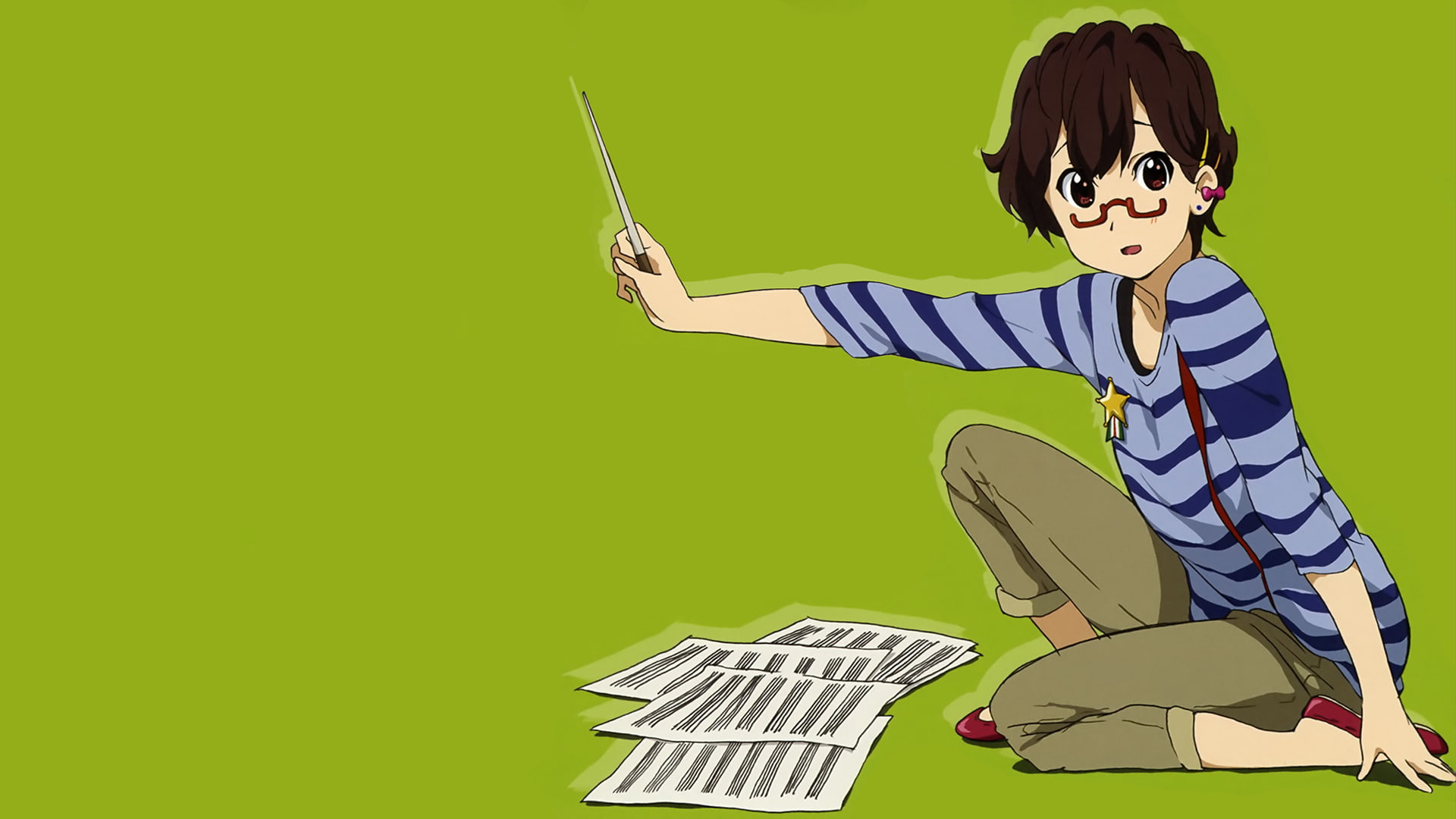 k on manabe nodoka, green color, males, offspring, full length, cute, childhood, people, excitement, arms raised, human arm, men, fun, cartoon, studio shot, HD Wallpaper