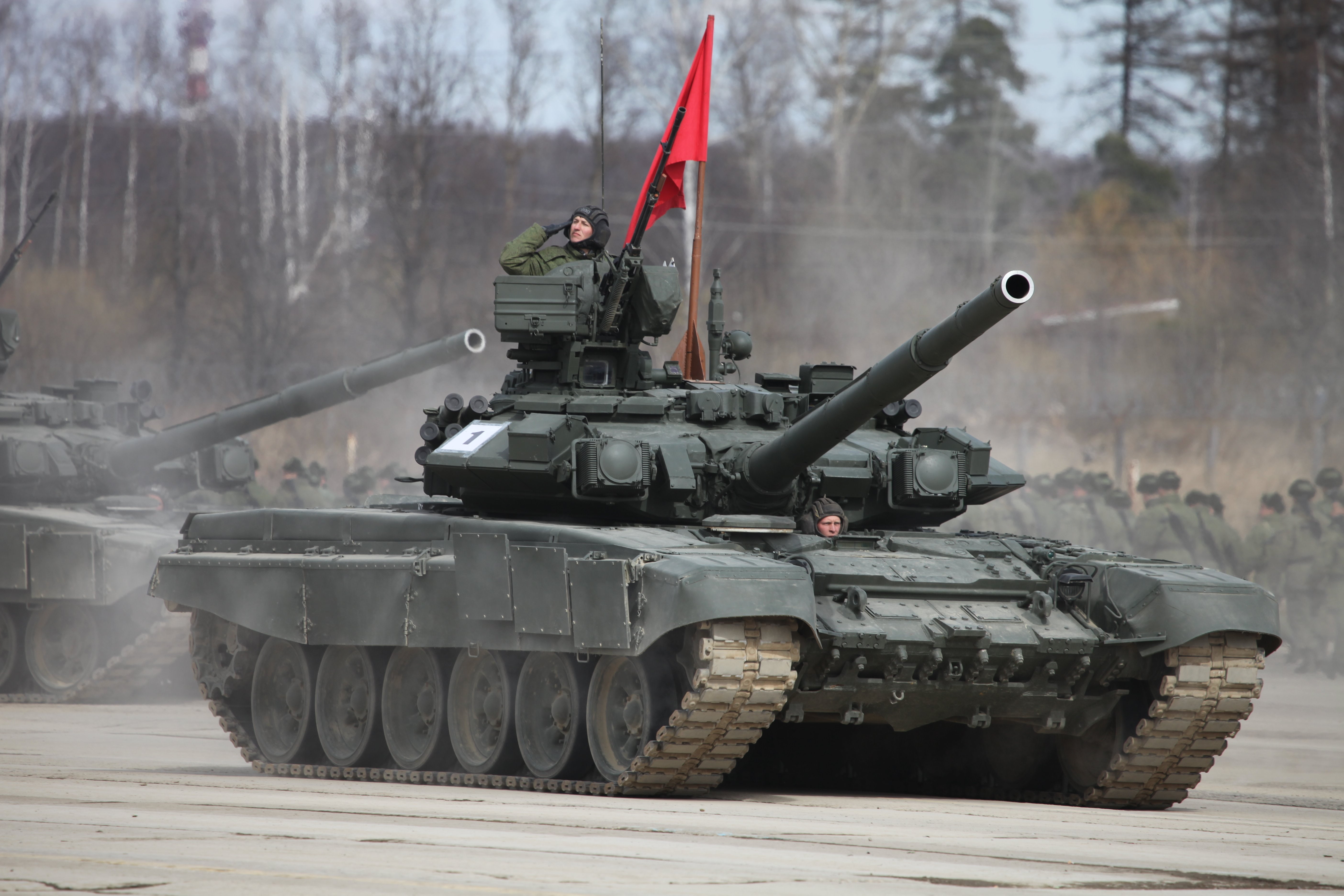 2014, alabino, battle, army, parade, main, day, russia, victory, t 90a, russian, red, rehearsal, tank, flag, 5K, HD Wallpaper
