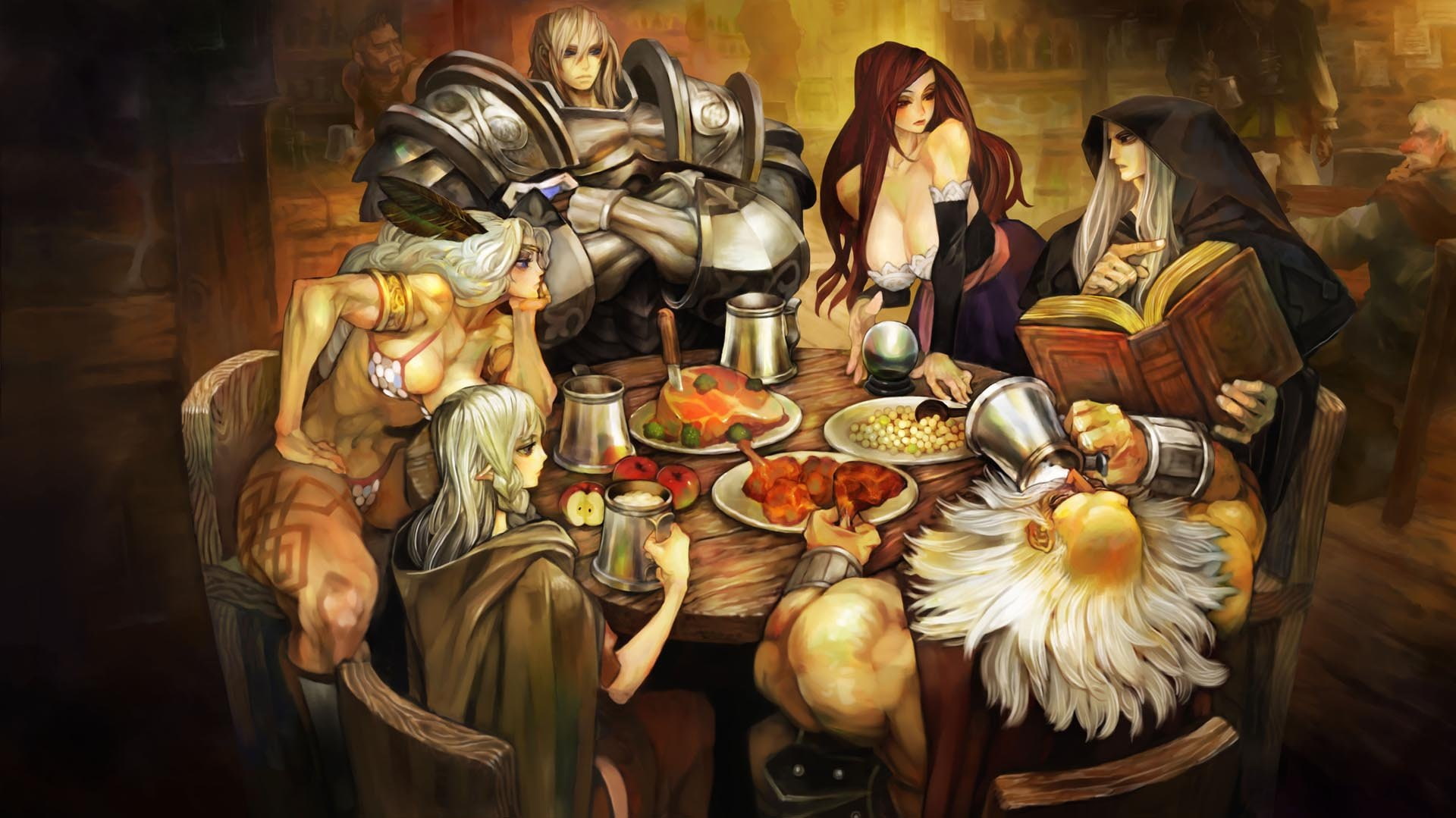 anime, medieval, fantasy, action, 1080P, dragons, crown, rpg, family, fighting, HD Wallpaper