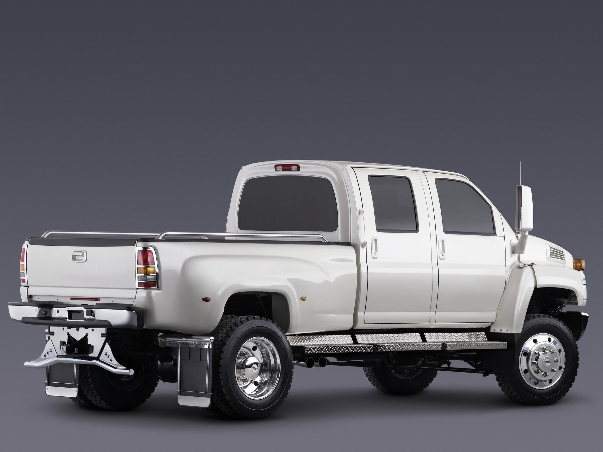 pickup, cab, kodiak, truck, cars, c, 1080P, chevy, crew, white, HD Wallpaper