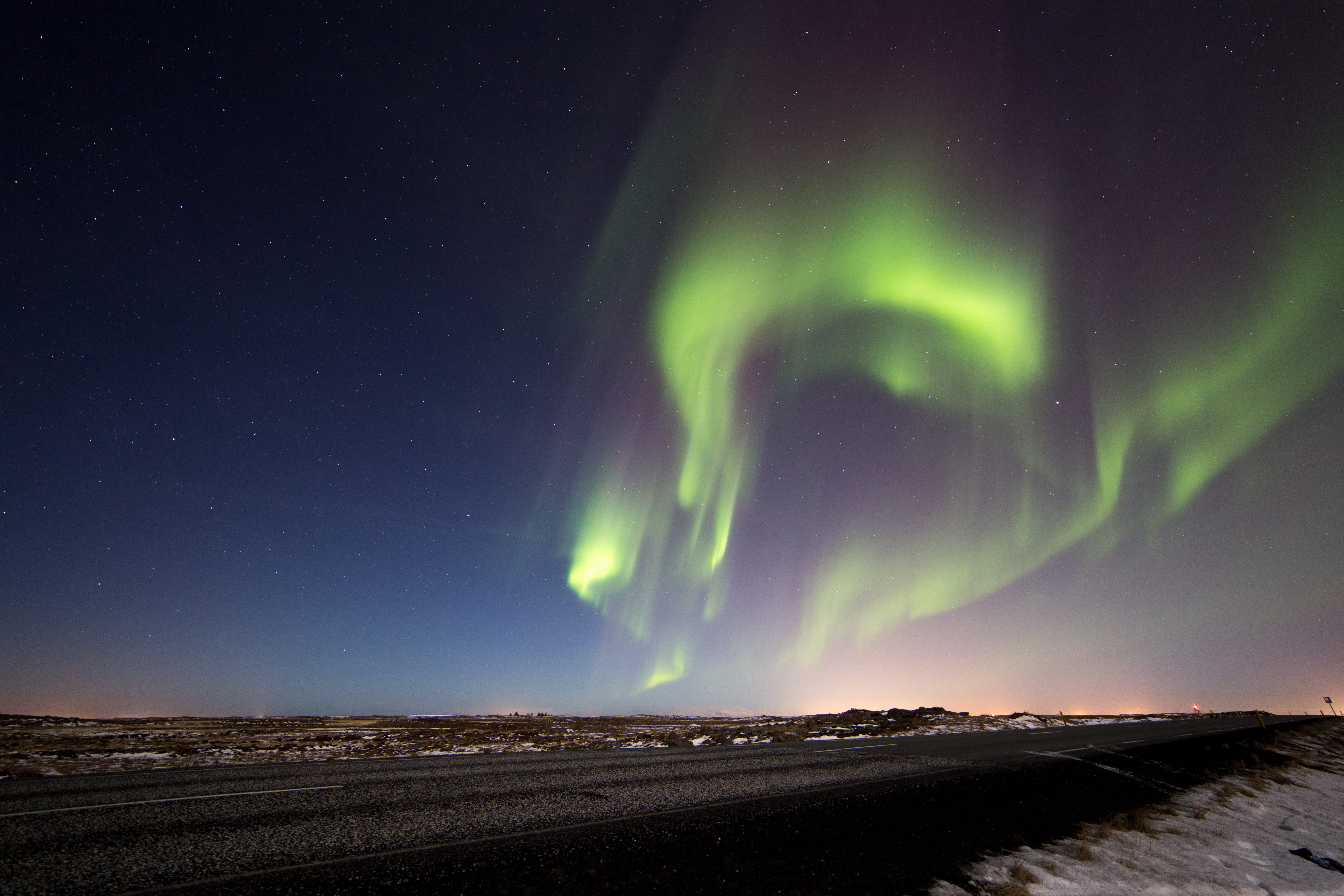 night, aurora, coast, astronomy, green color, scenics - nature, snow, landscape, land, beauty in nature, silhouette, star - space, igloo, tranquil scene, HD Wallpaper