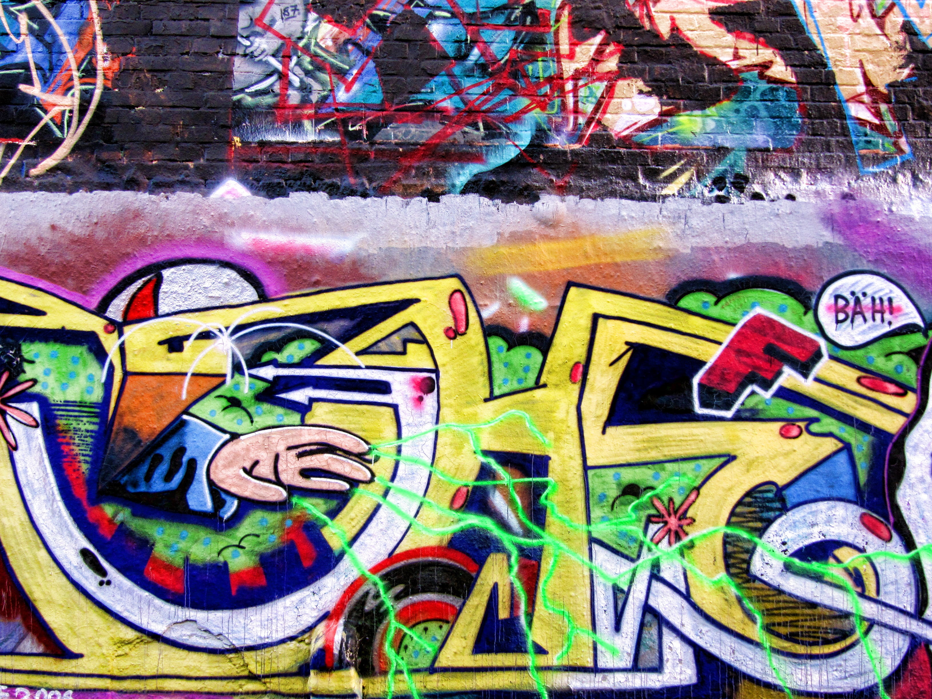 street art, wall, brick, leipzig, wall painting, creativity, sprayer, plagwitz, mural, built structure, architecture, painting, backgrounds, art and craft, HD Wallpaper