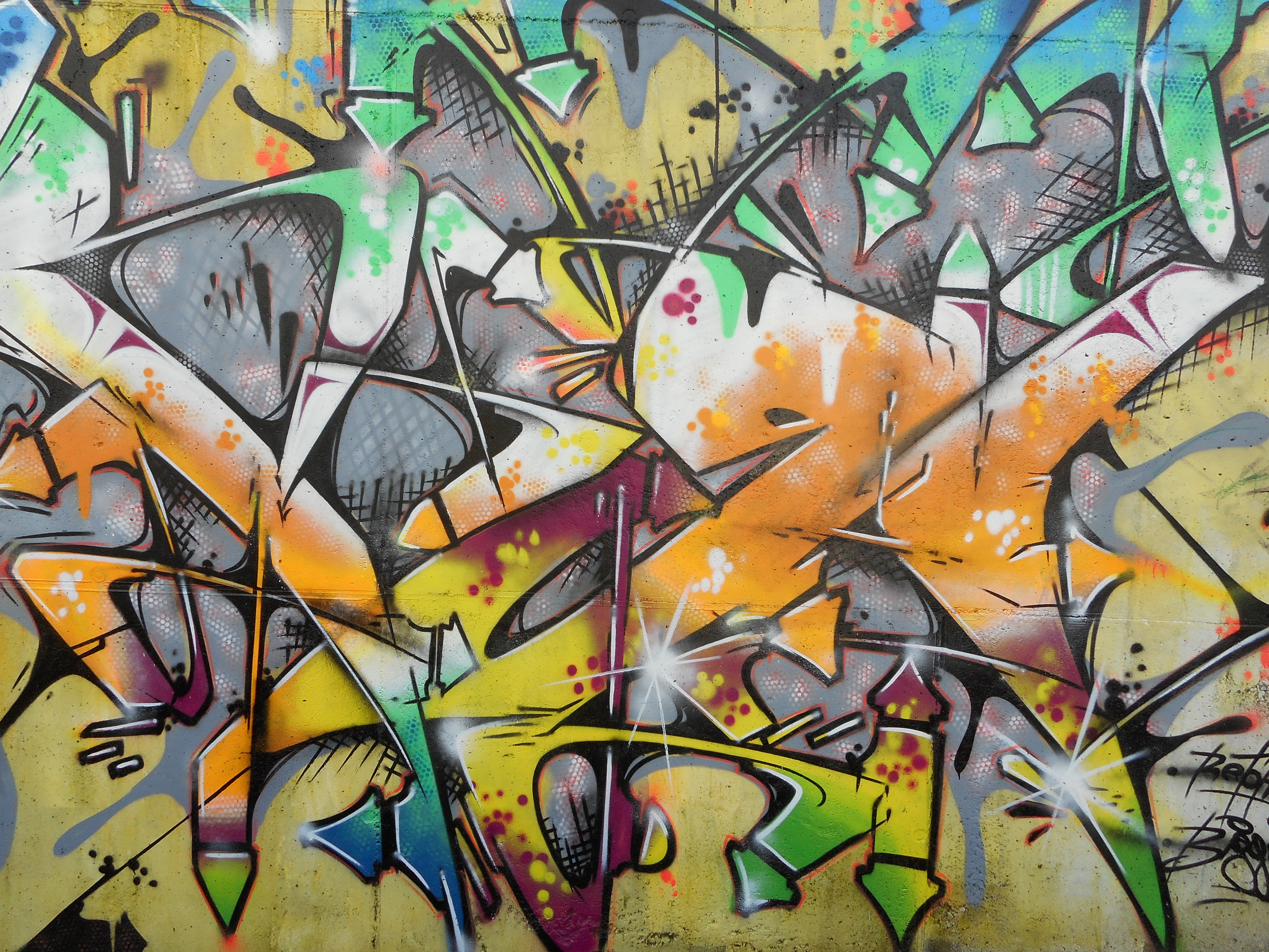 design, street art, messy, wall - building feature, dynamics, 5K, large group of objects, pattern, day, bright, graffiti, craft, farbenspiel, mural, backgrounds, HD Wallpaper