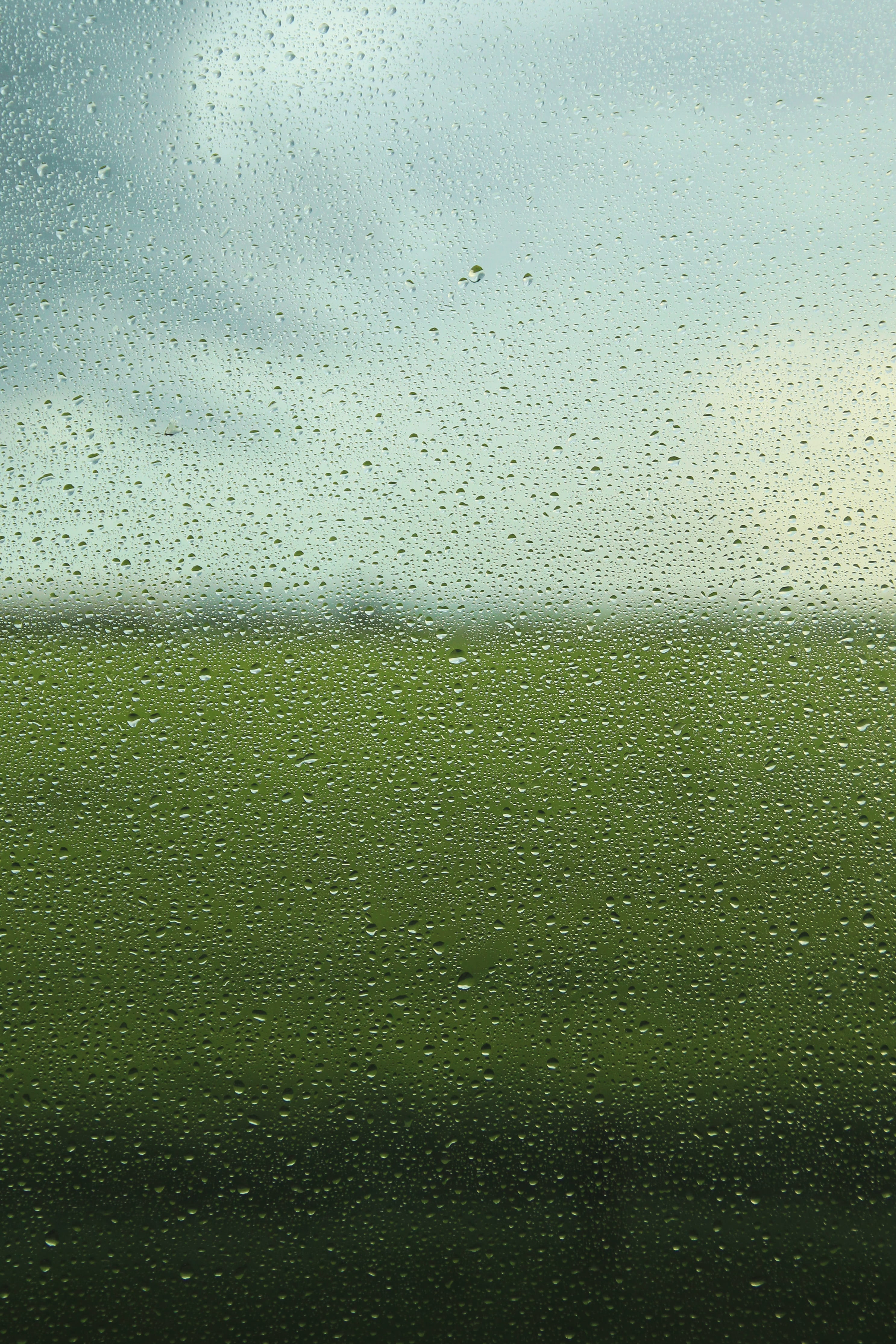 drop, clouds, photo, drops, bubbles, close-up, green, wet, full frame, indoors, fields, blur, train, condensation, droplet, rainy season, glass, close, Phone HD Wallpaper