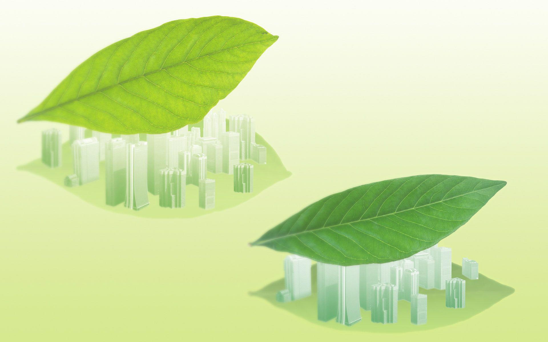 1920x1200, vector, buildings, 1080P, covering, city, leaf, leaves, lot, green, HD Wallpaper