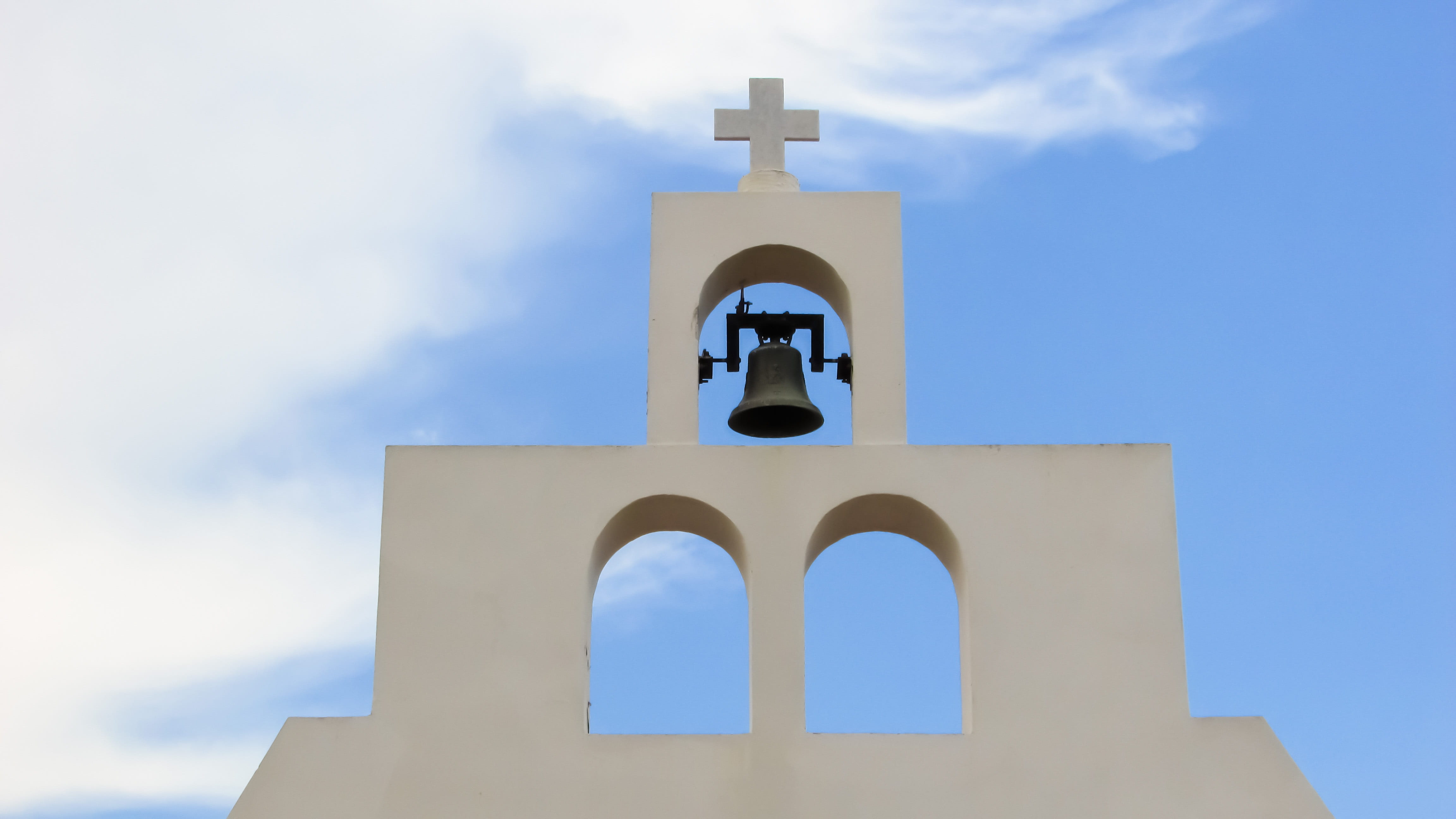nature, belfry, cross, 4K, belief, cyprus, bell, architecture, building exterior, place of worship, building, religion, white, religious equipment, tower, HD Wallpaper